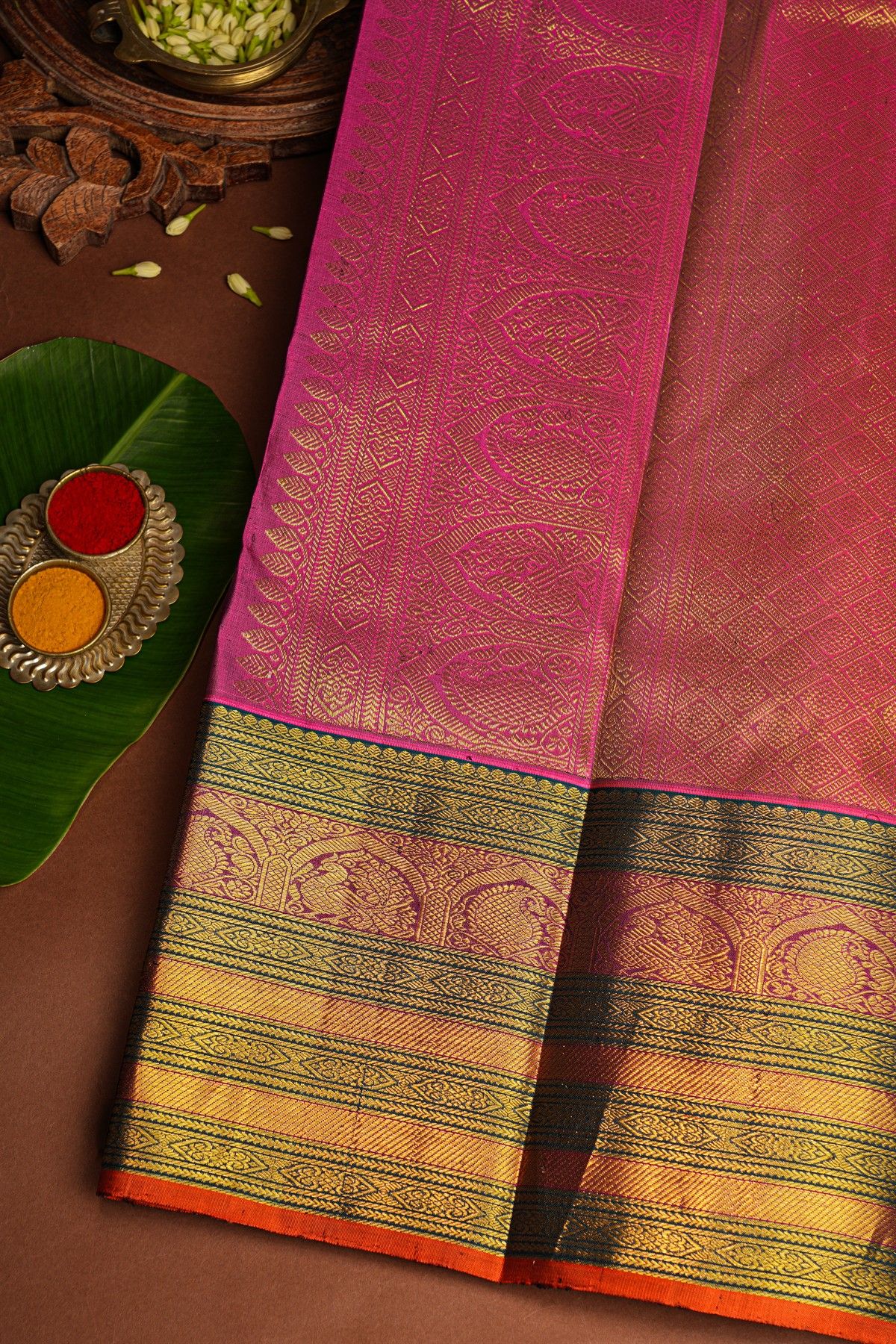 Kancheepuram Silk Light Peach Saree