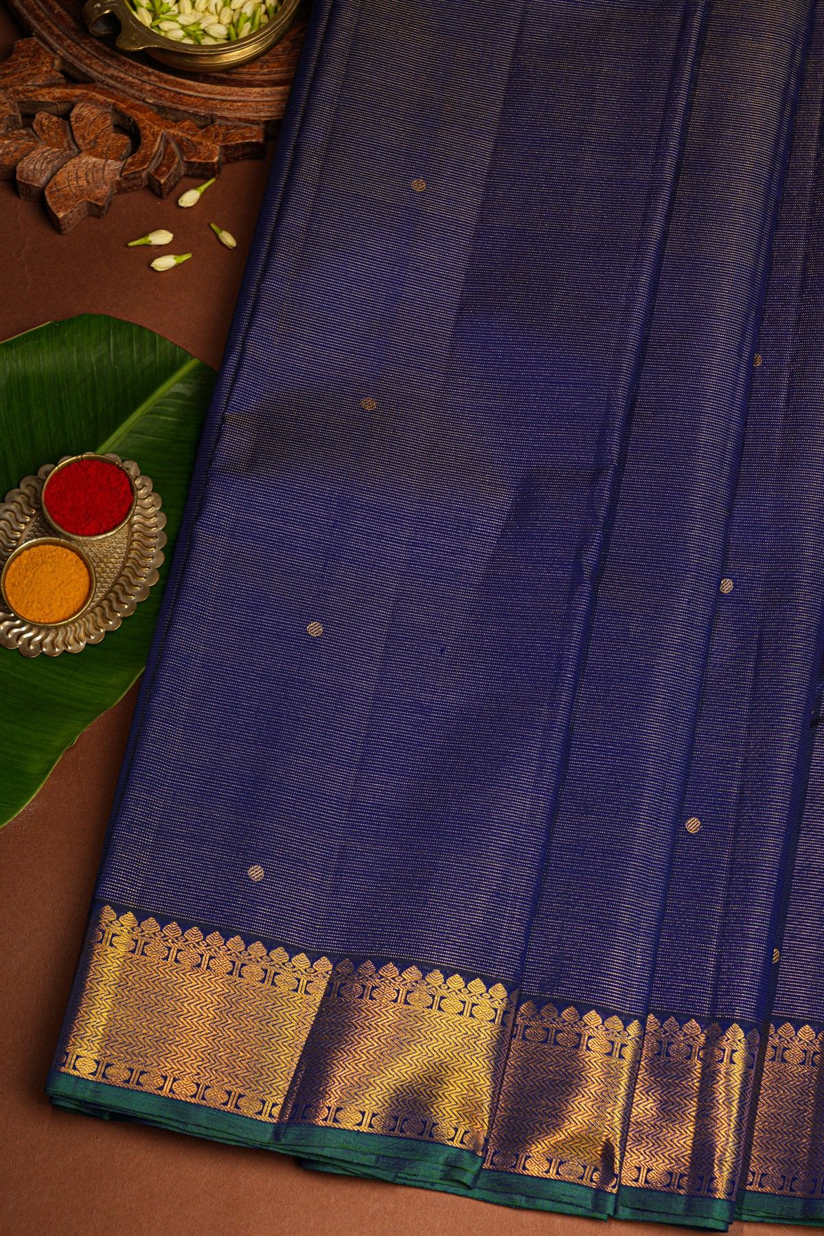 Kancheepuram Silk Navy Blue Saree