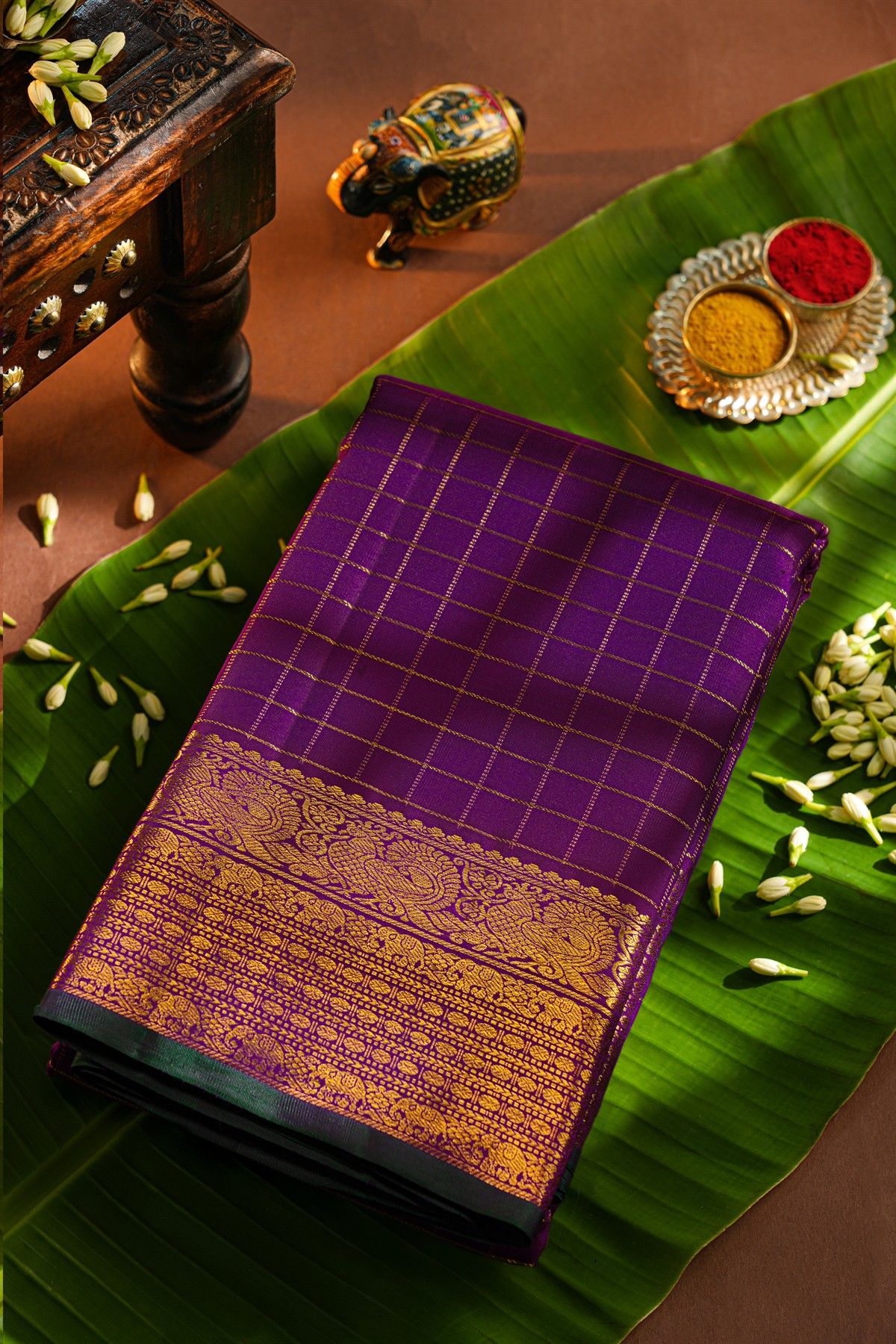 Kancheepuram Silk Purple Saree