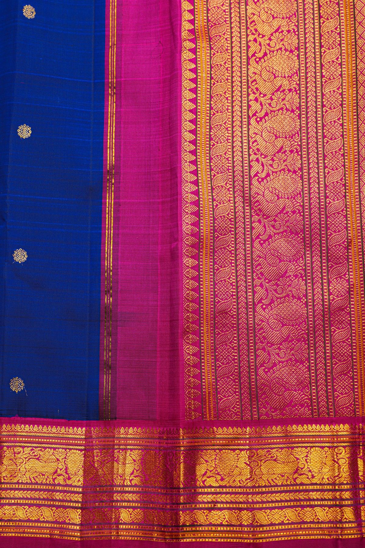 Kancheepuram Silk Peacock Blue Saree