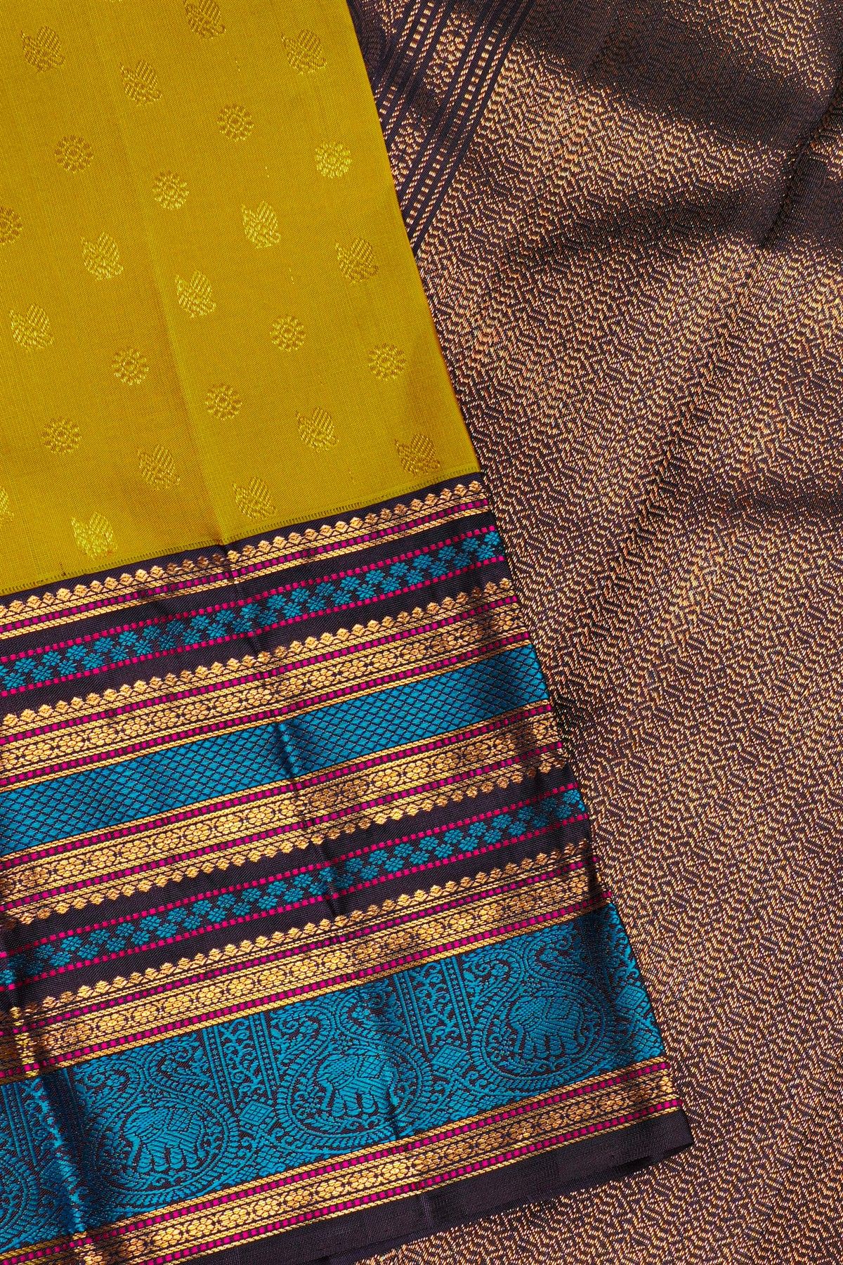 Kancheepuram Silk Mehendi Green Saree