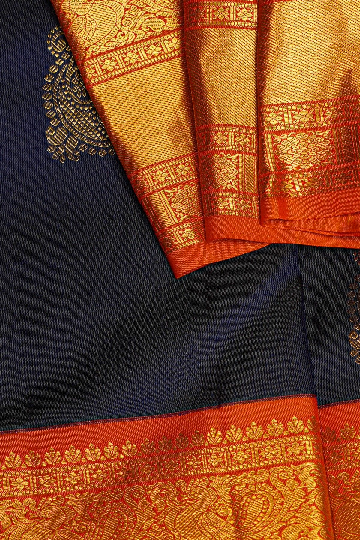 Kancheepuram Silk Navy Blue Saree