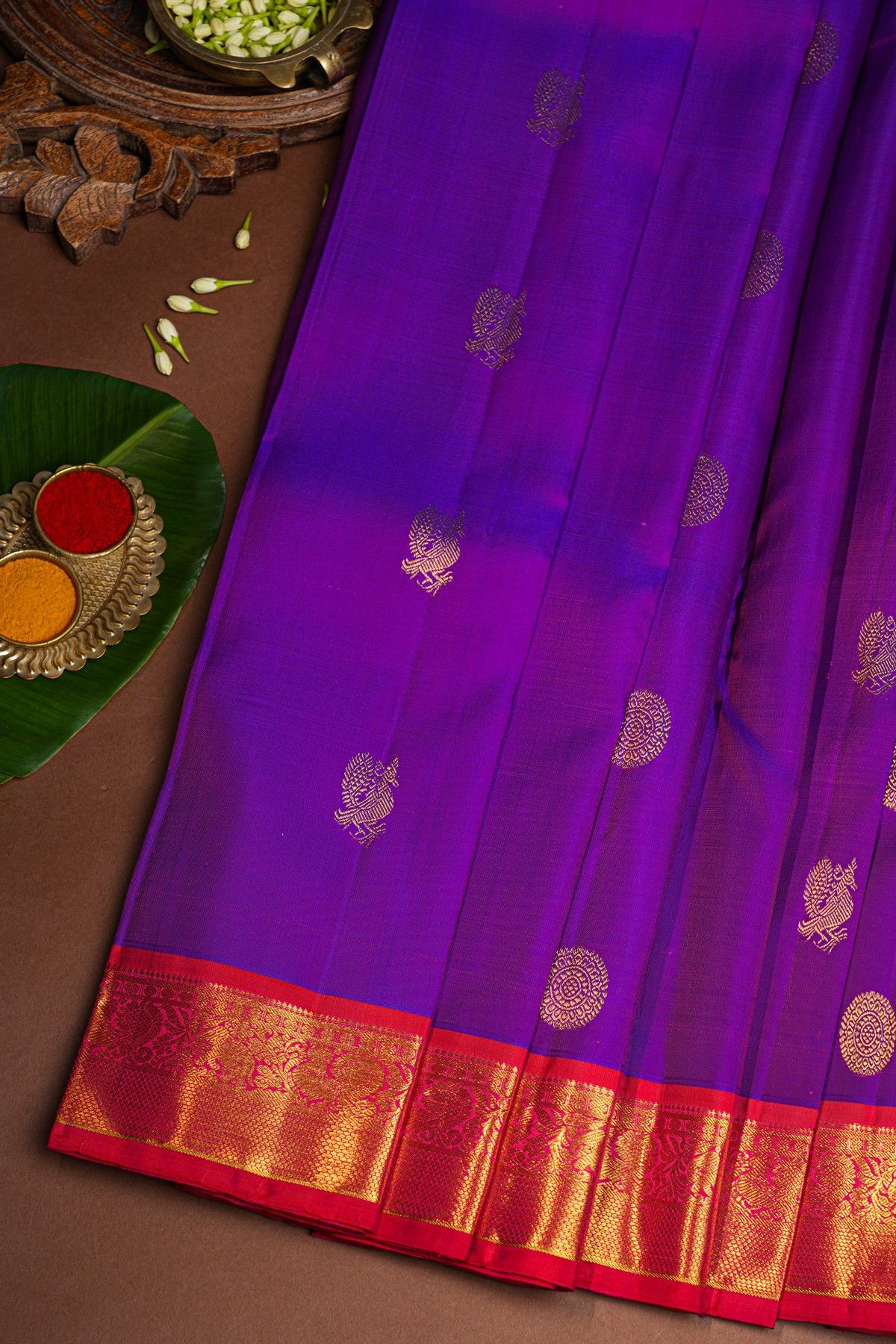 Kancheepuram Silk Purple Saree