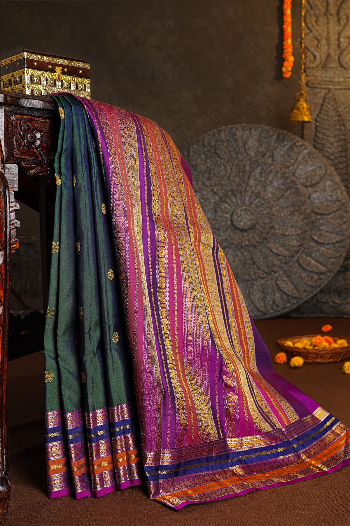 Kancheepuram Silk Dual Colour Saree