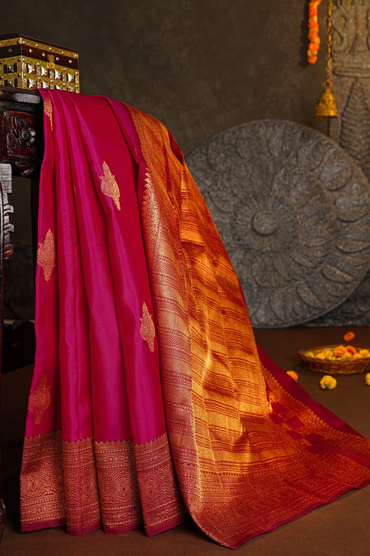 Kancheepuram Silk Magenta Saree