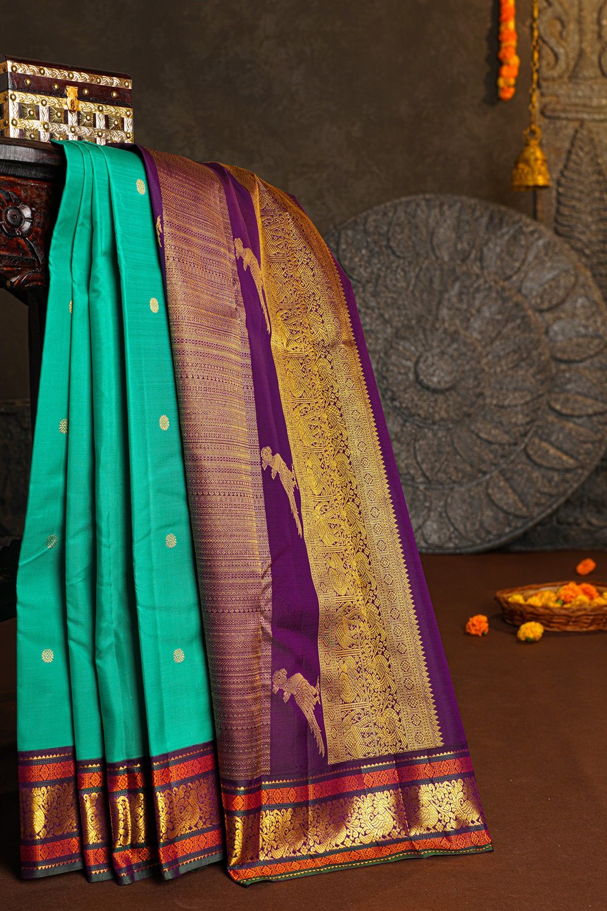 Kancheepuram Silk Sky Blue Saree