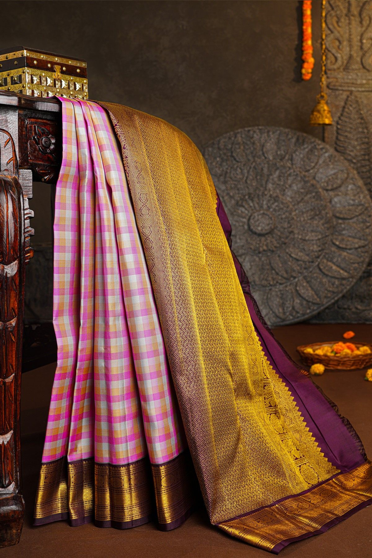 Kancheepuram Silk Multi-Colour Saree