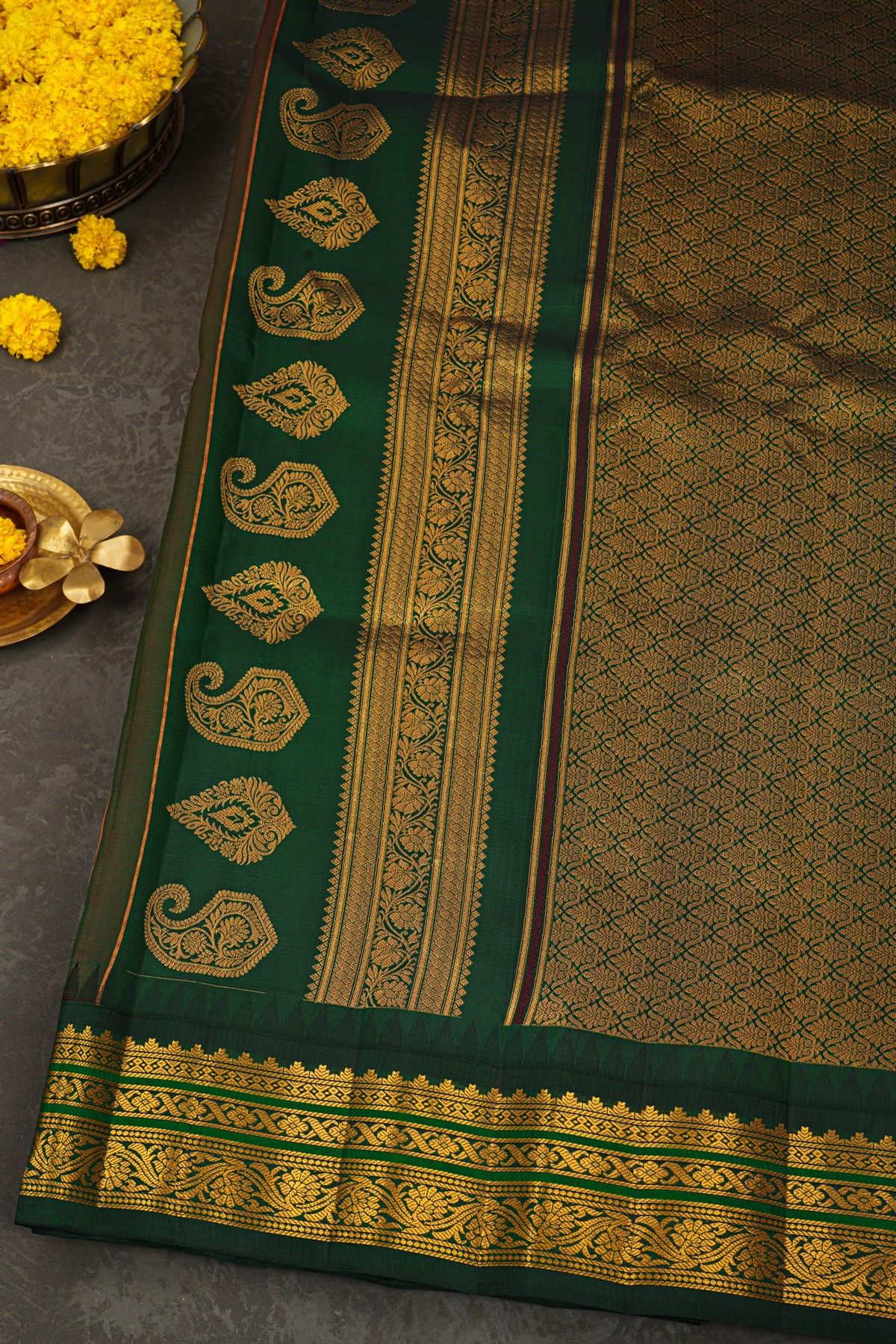 Gadwal Silk Orange Saree