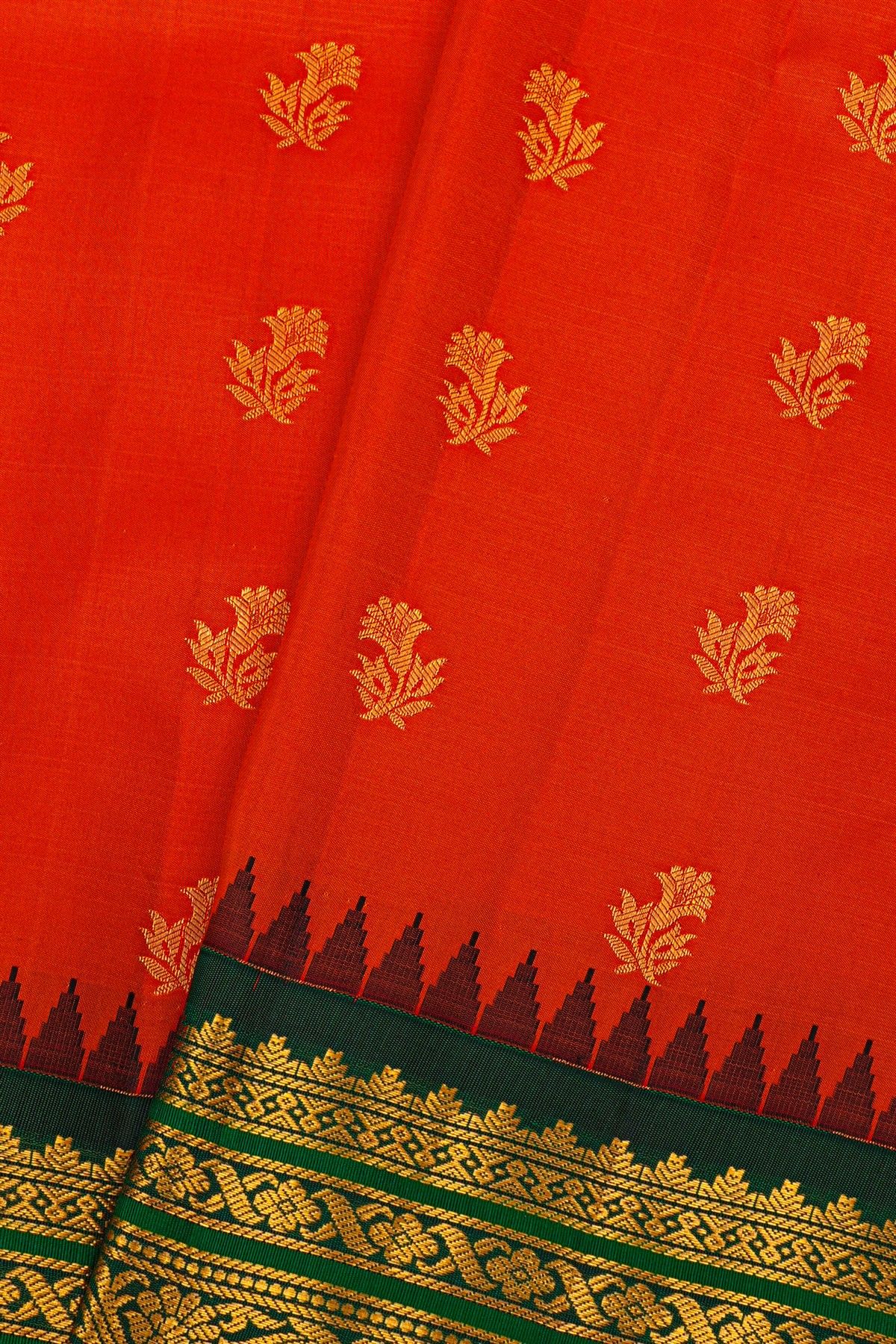 Gadwal Silk Orange Saree