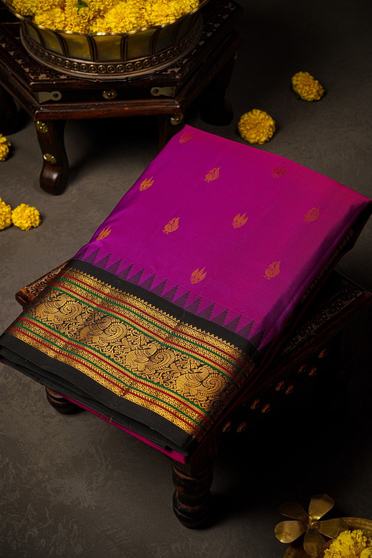 Gadwal Silk Purple Saree