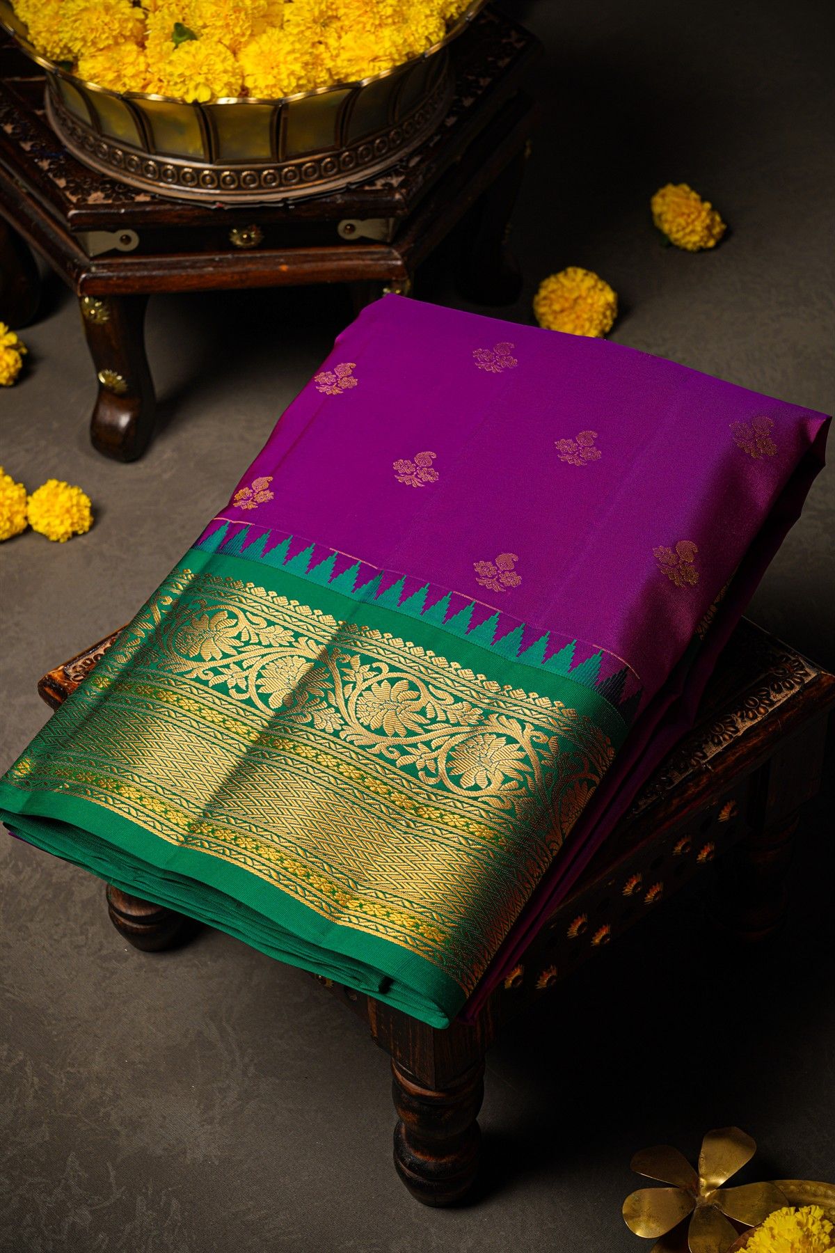 Gadwal Silk Purple Saree