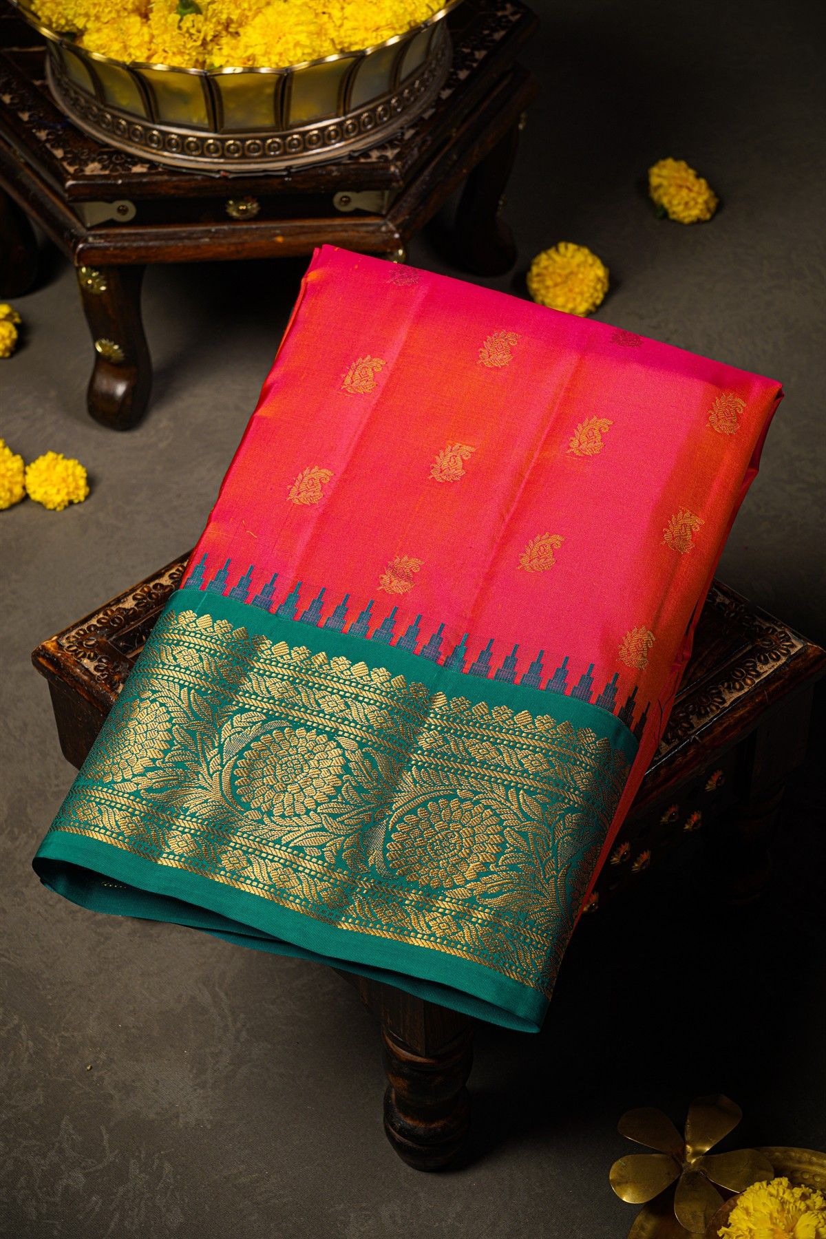 Gadwal Silk Pink Saree