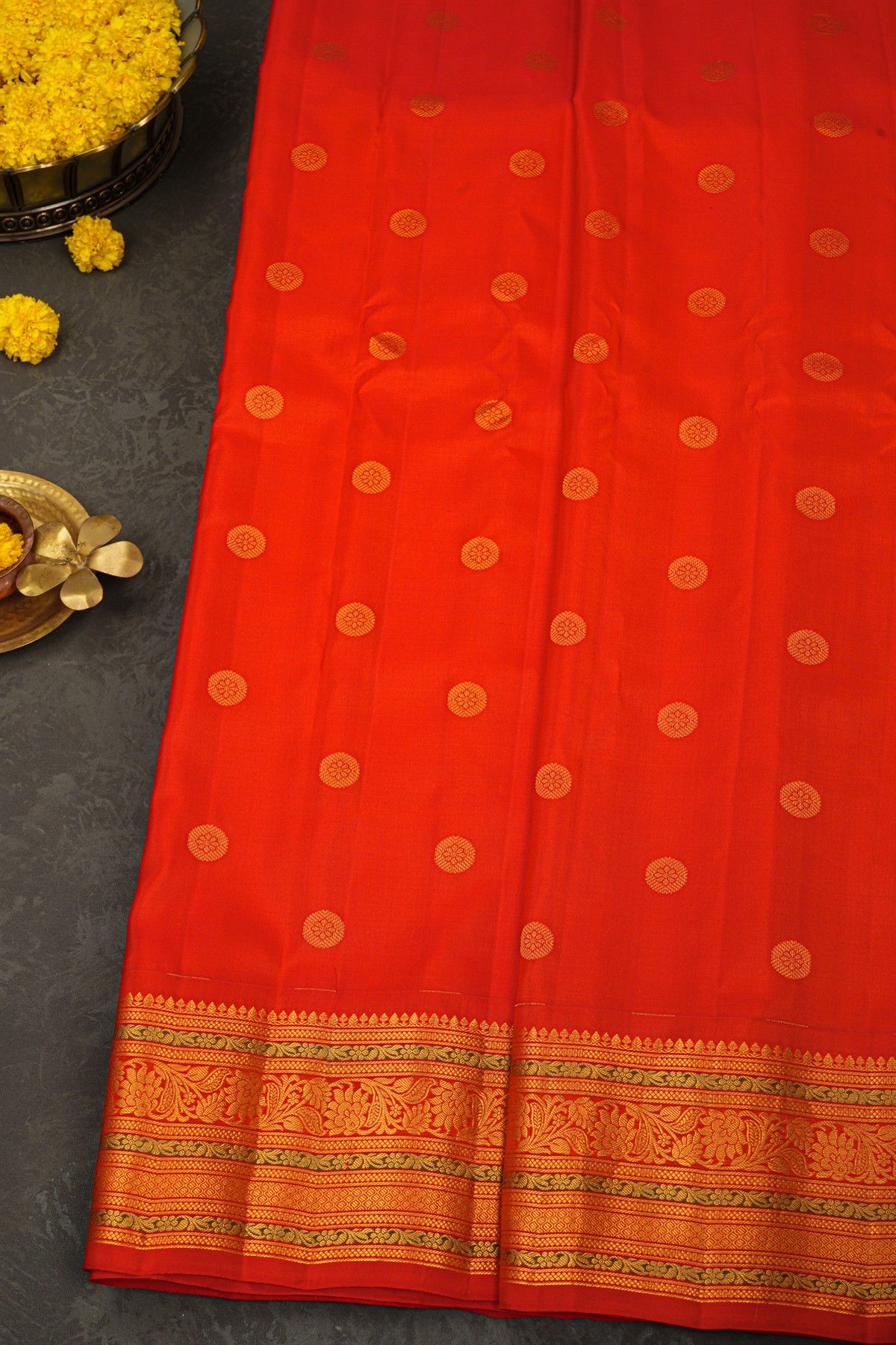 Gadwal Silk Red Saree