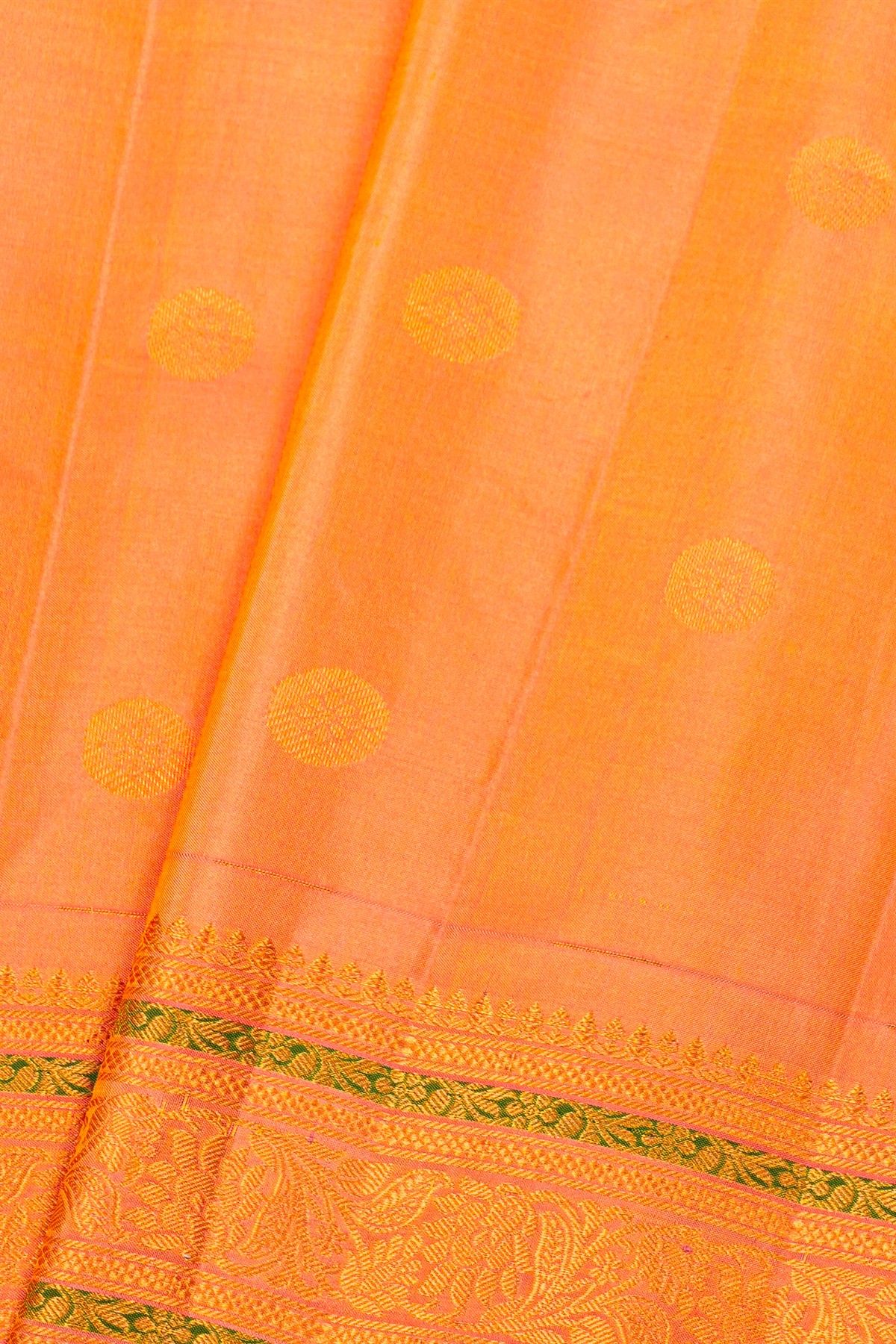 Gadwal Silk Peach Saree