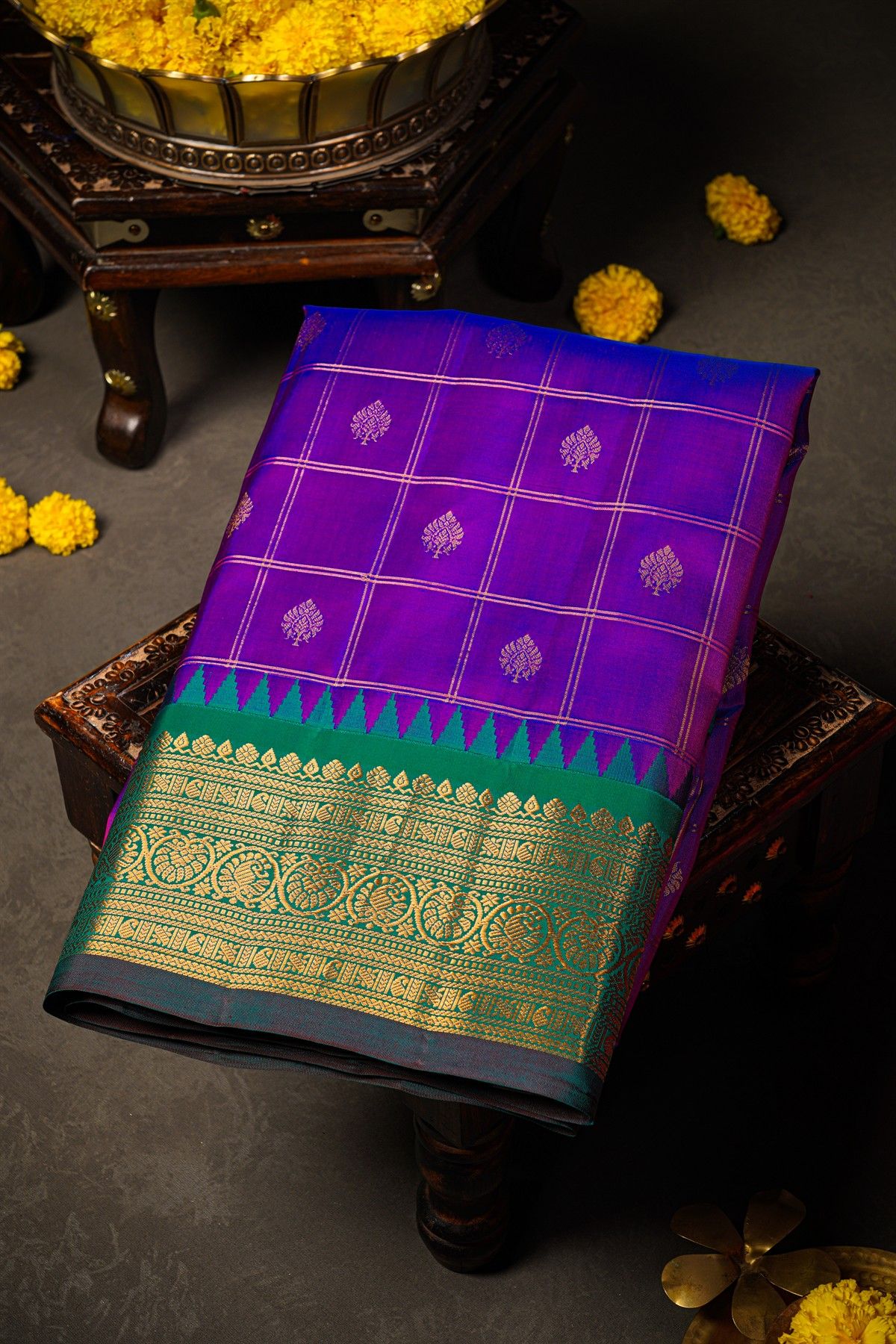 Gadwal Silk Purple Saree