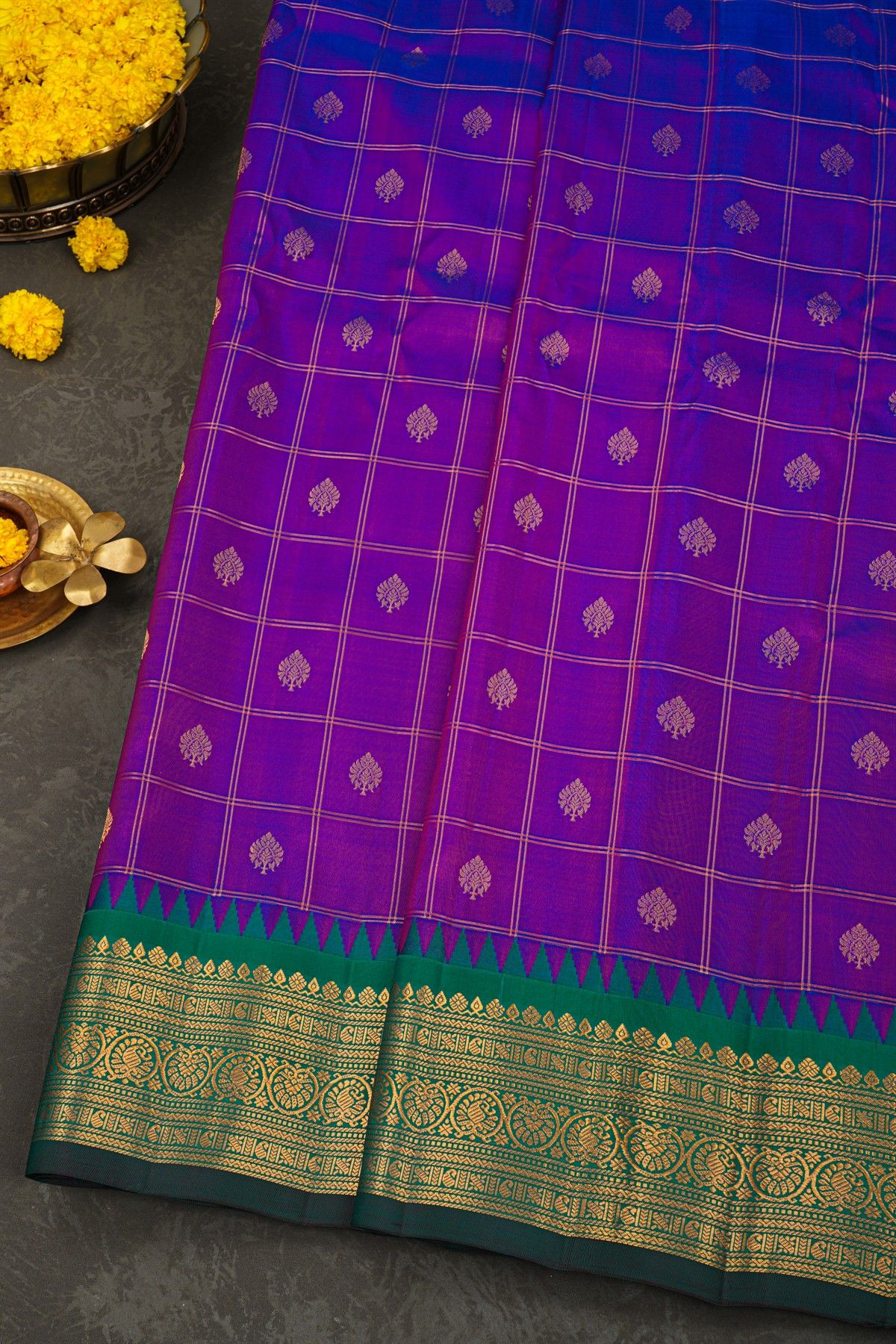 Gadwal Silk Purple Saree