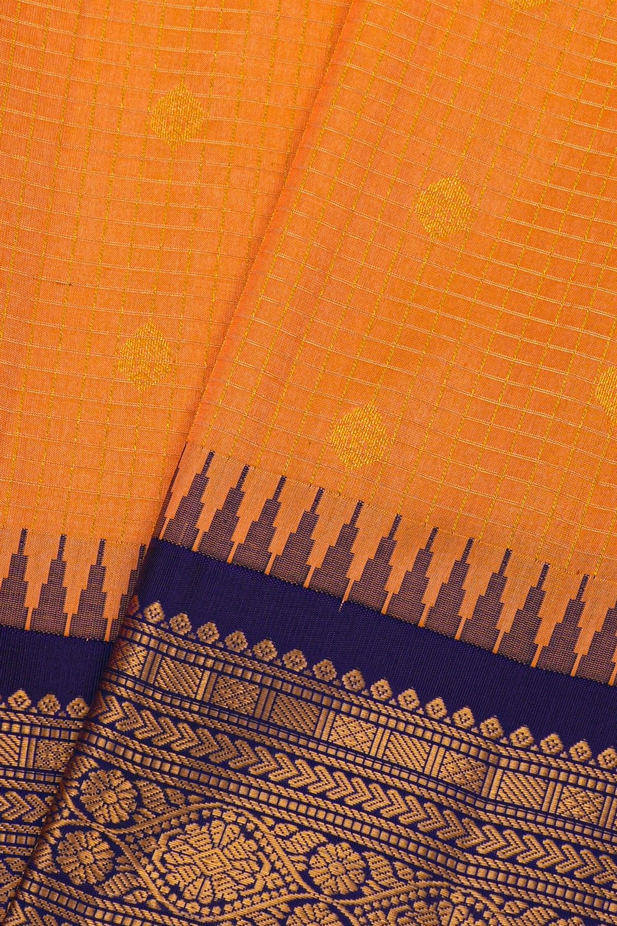 Gadwal Silk Orange Saree