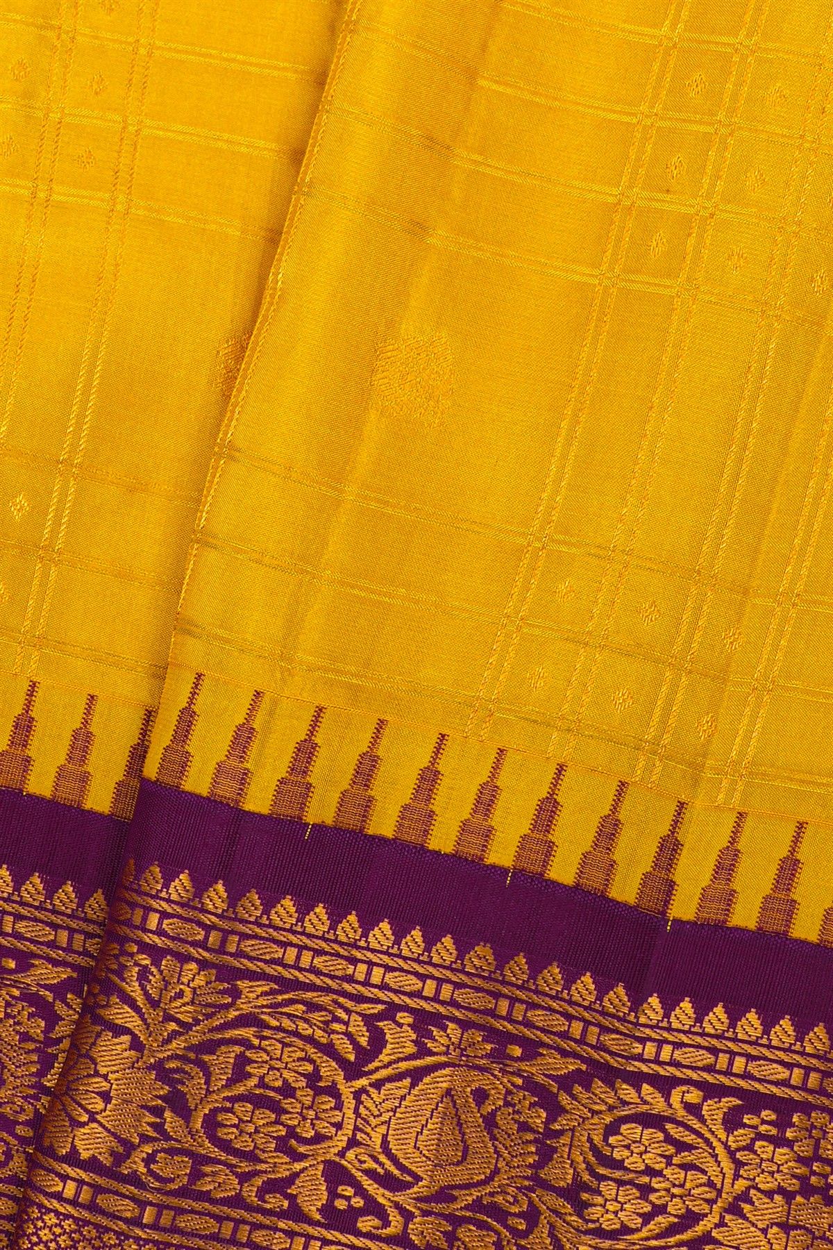 Gadwal Silk Yellow Saree