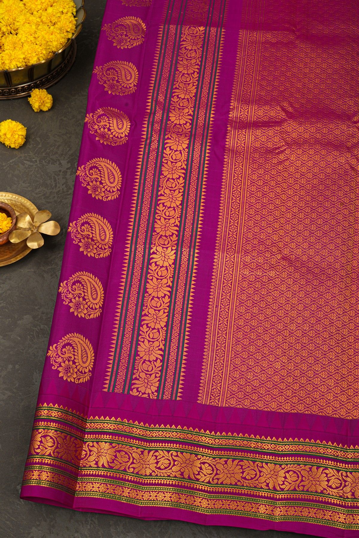 Gadwal Silk Sky Blue Saree