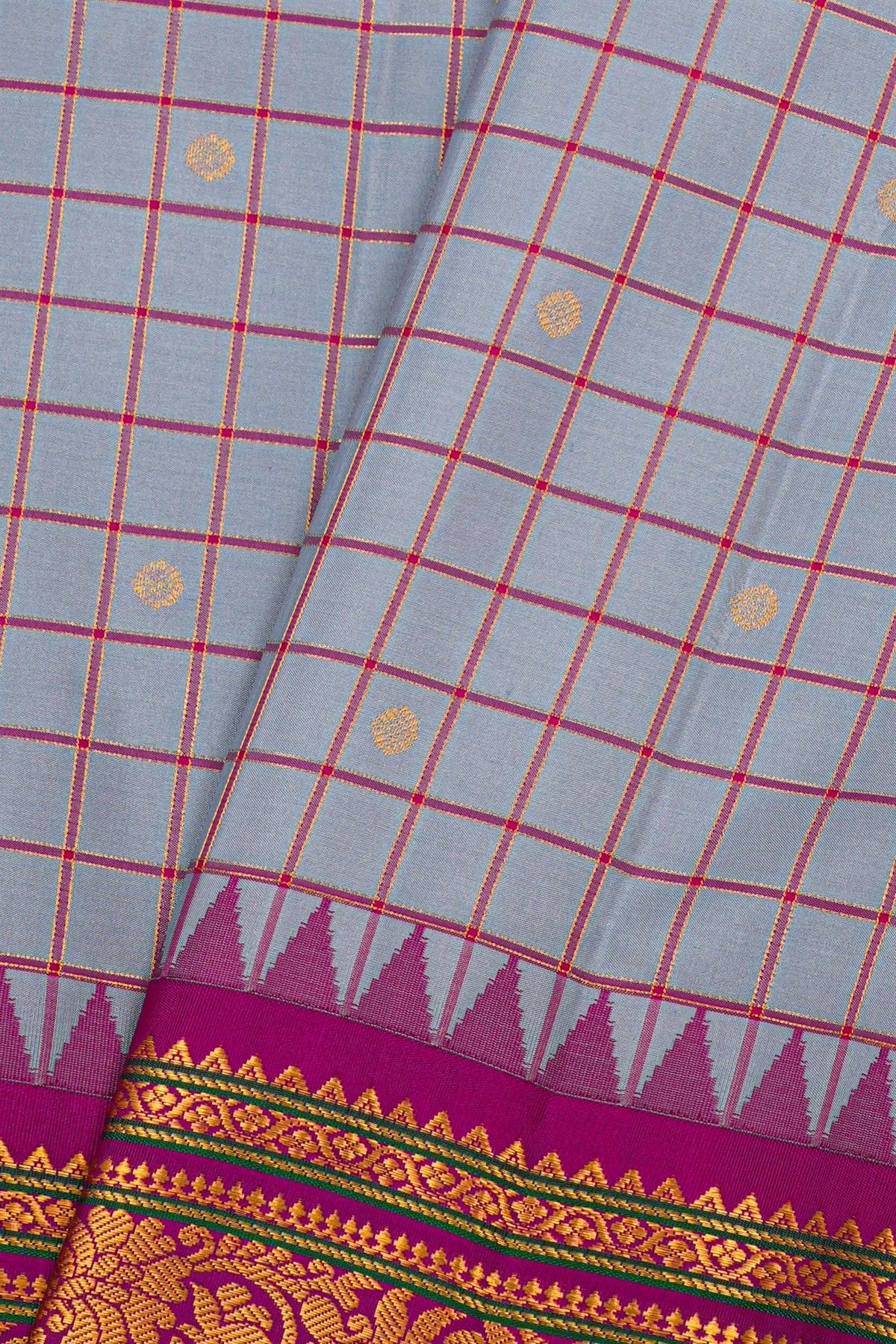 Gadwal Silk Sky Blue Saree