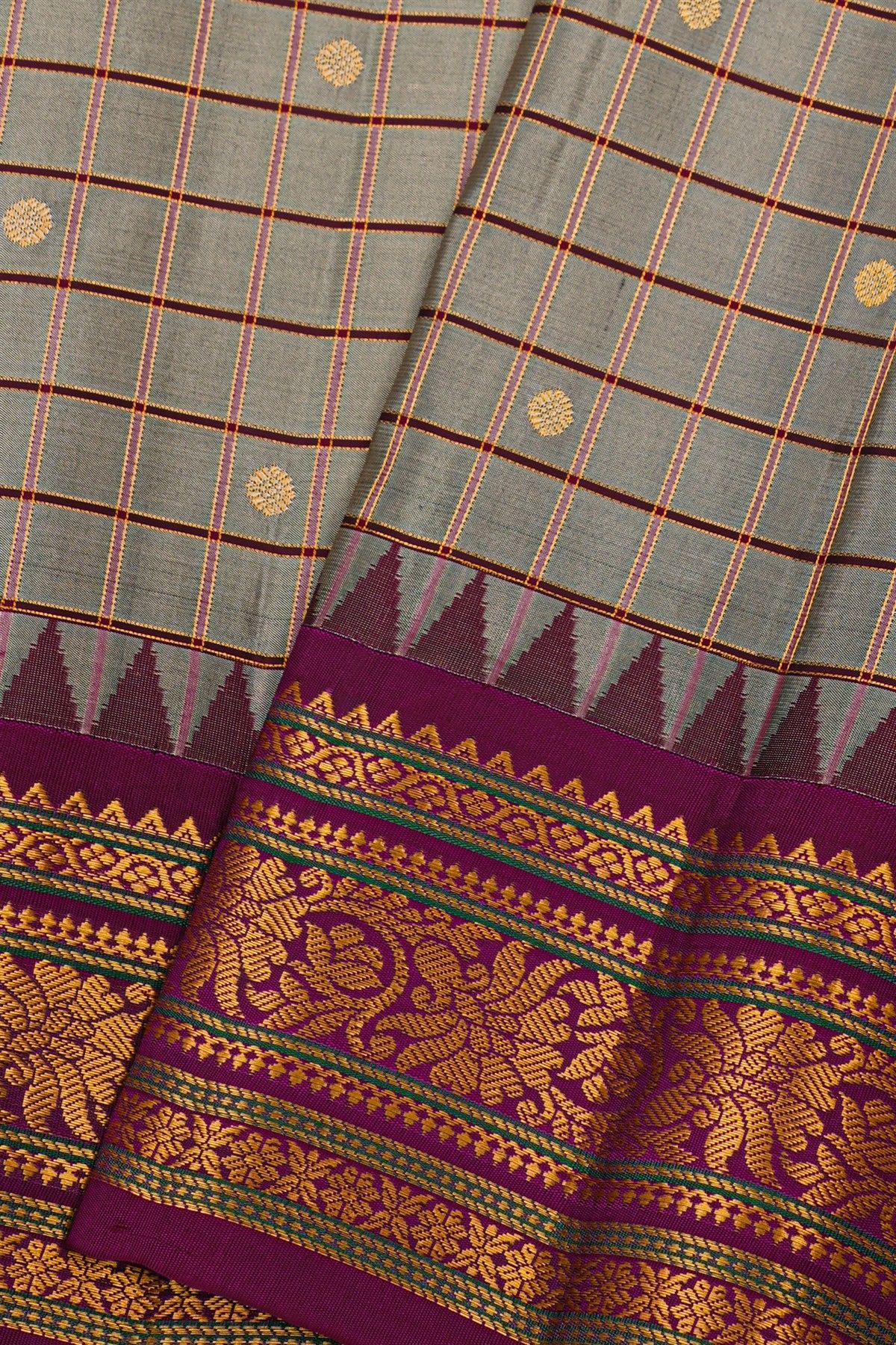 Gadwal Silk Grey Saree
