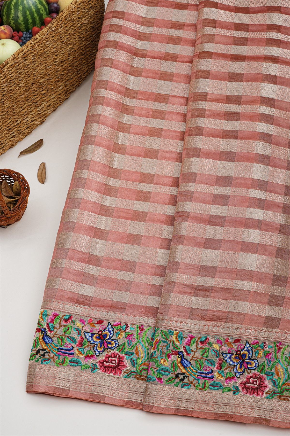 Designer Kora Multi-Colour Saree