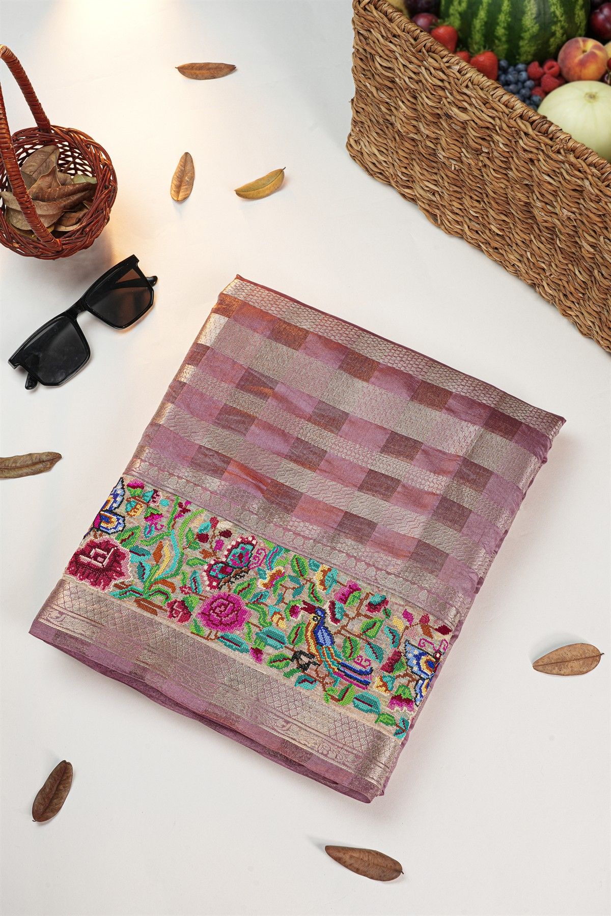Designer Kora Multi-Colour Saree