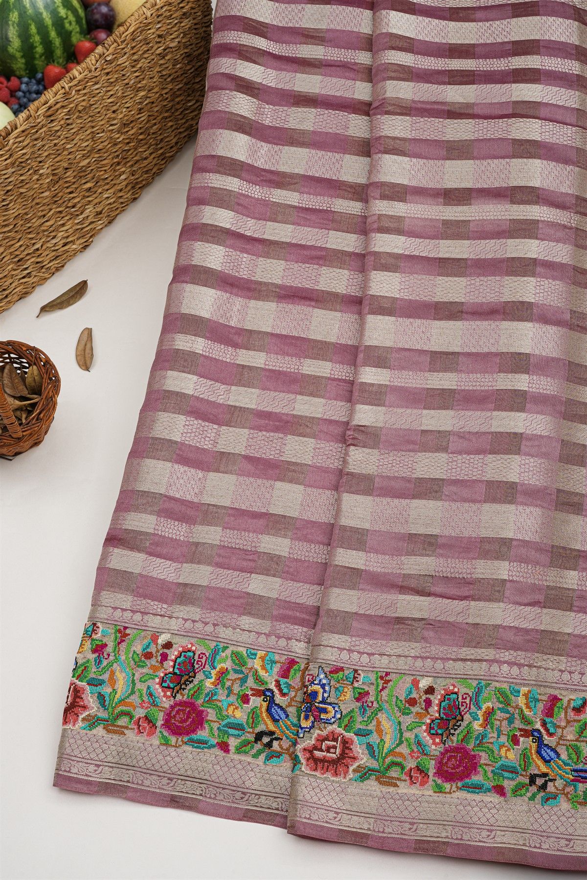 Designer Kora Multi-Colour Saree