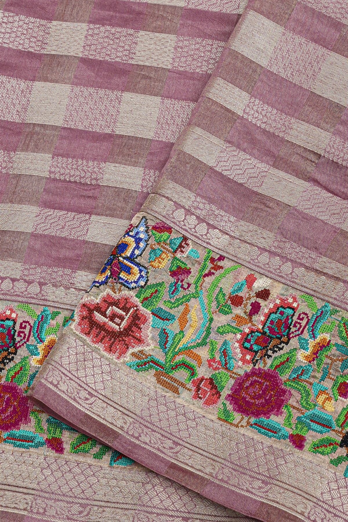 Designer Kora Multi-Colour Saree