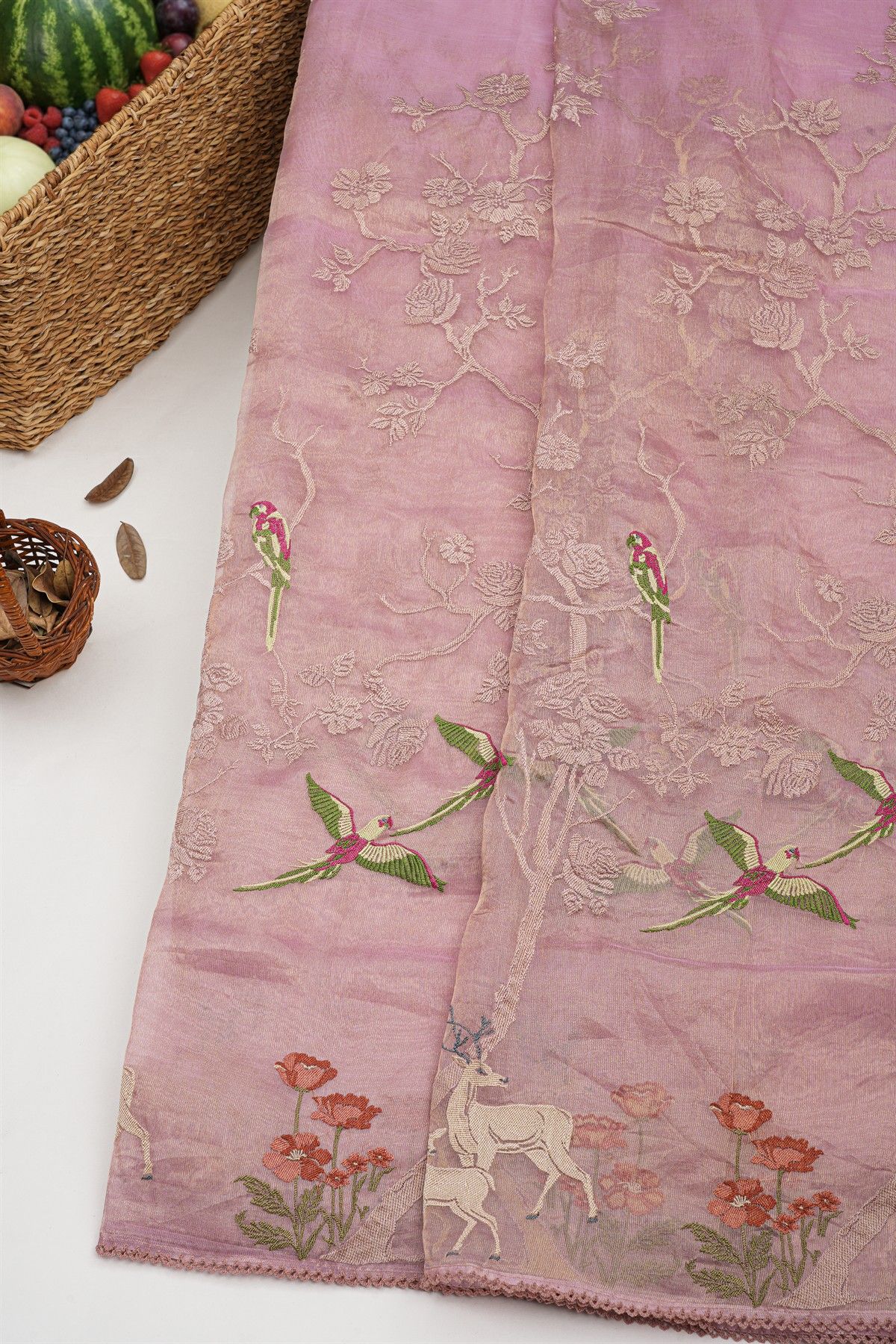 Designer Kora Pink Saree