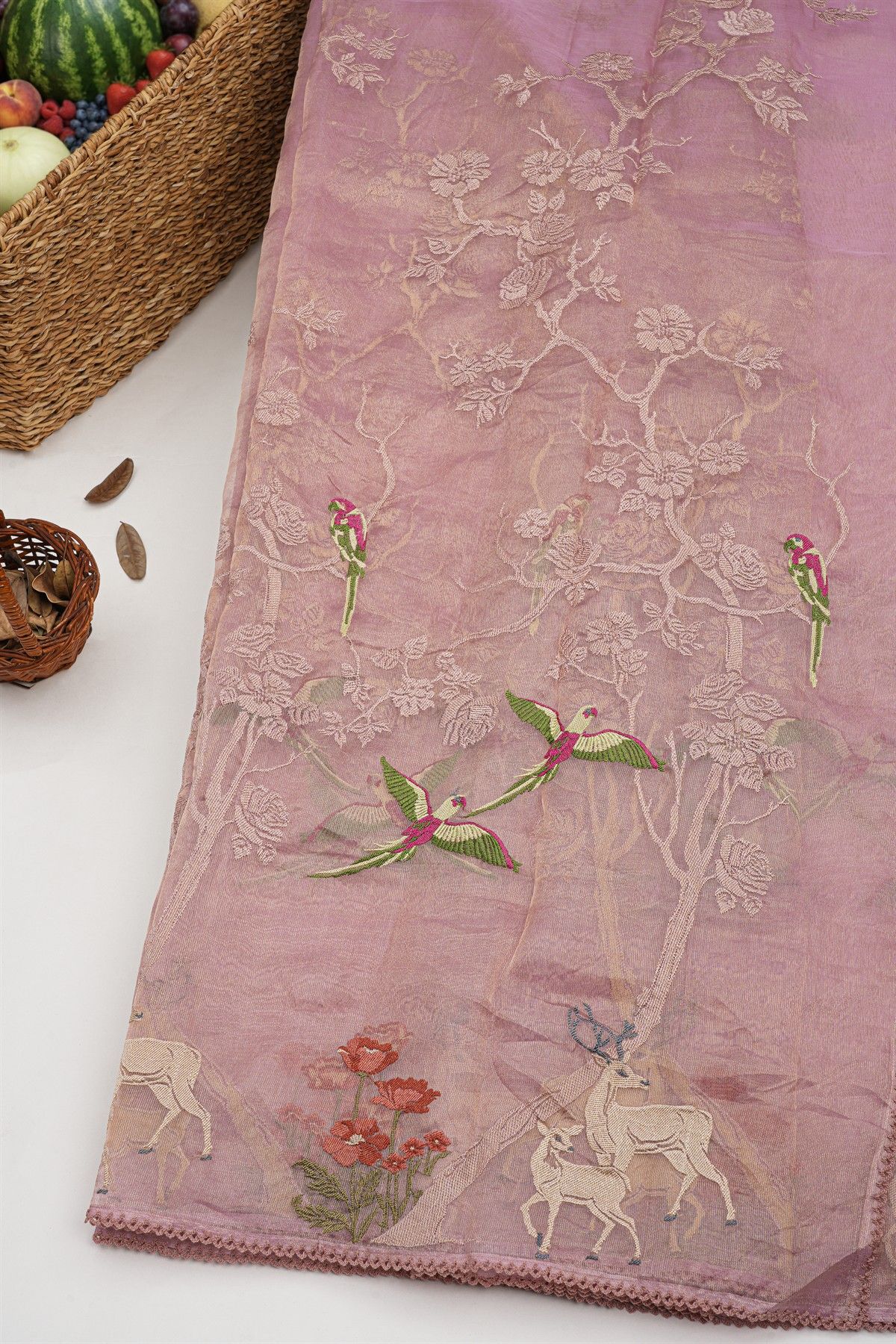 Designer Kora Pink Saree