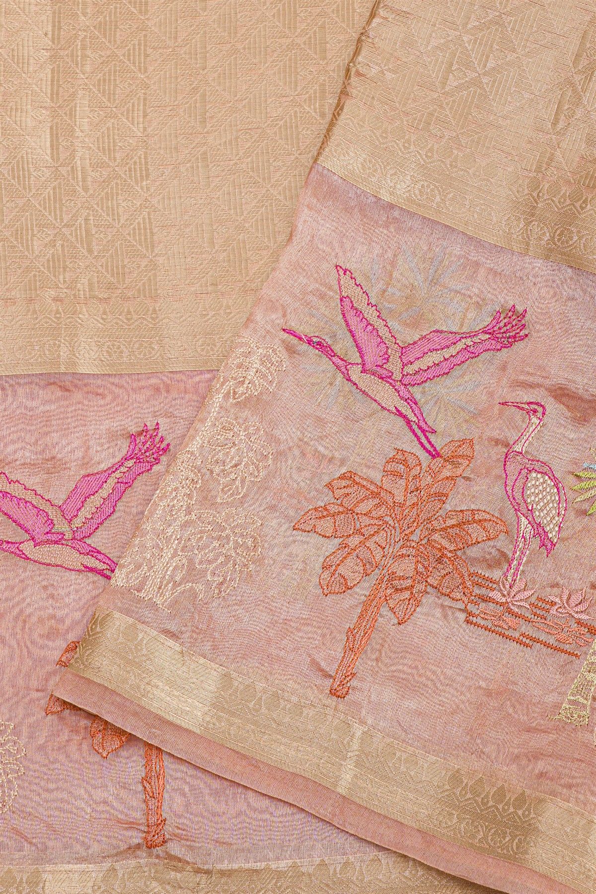 Designer Kora Peach Saree