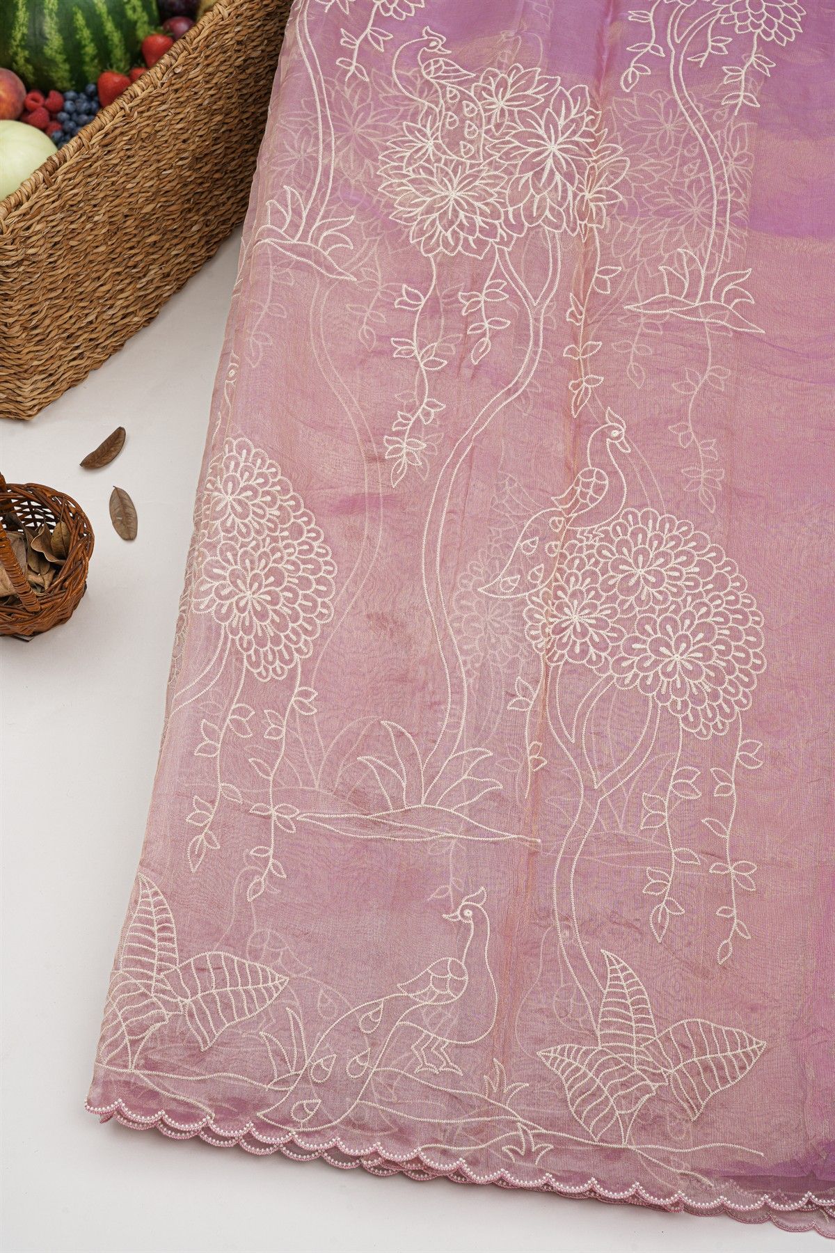 Designer Kora Pink Saree