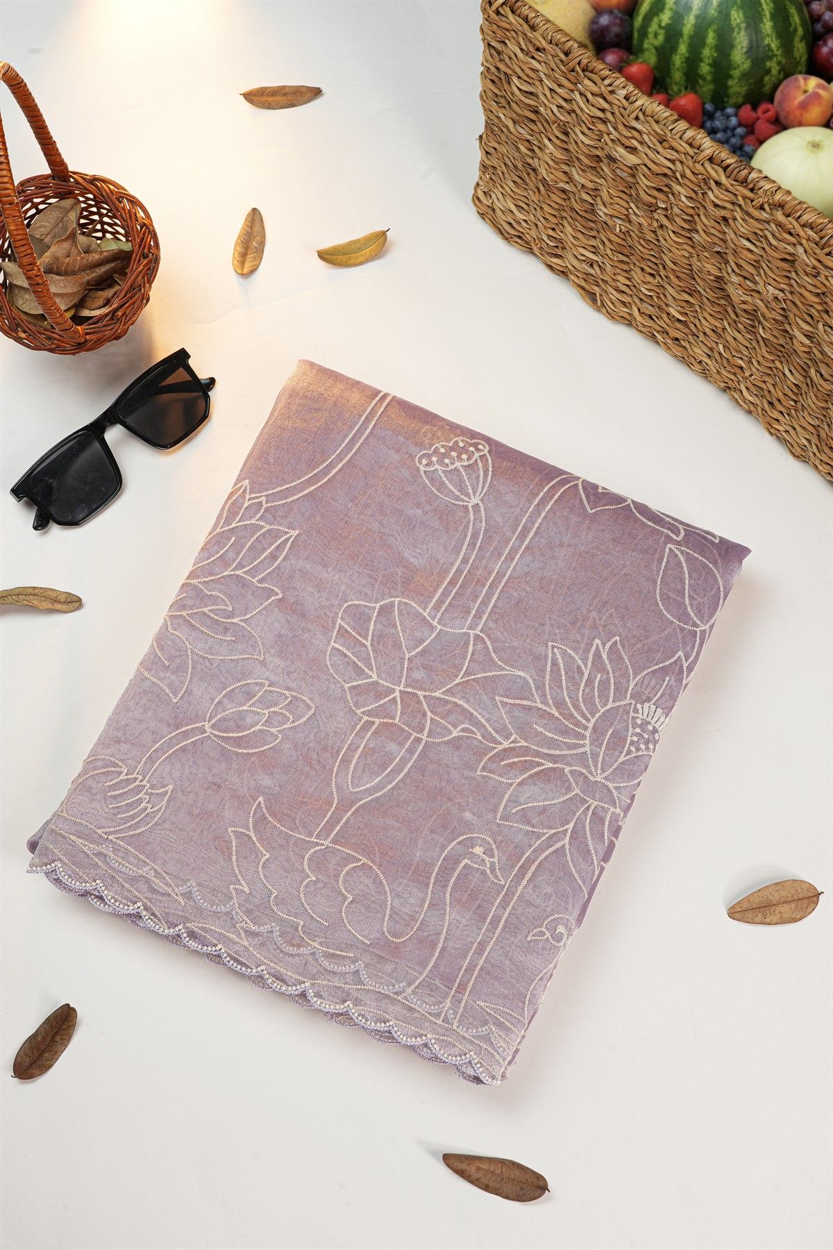 Designer Kora Lavender Saree