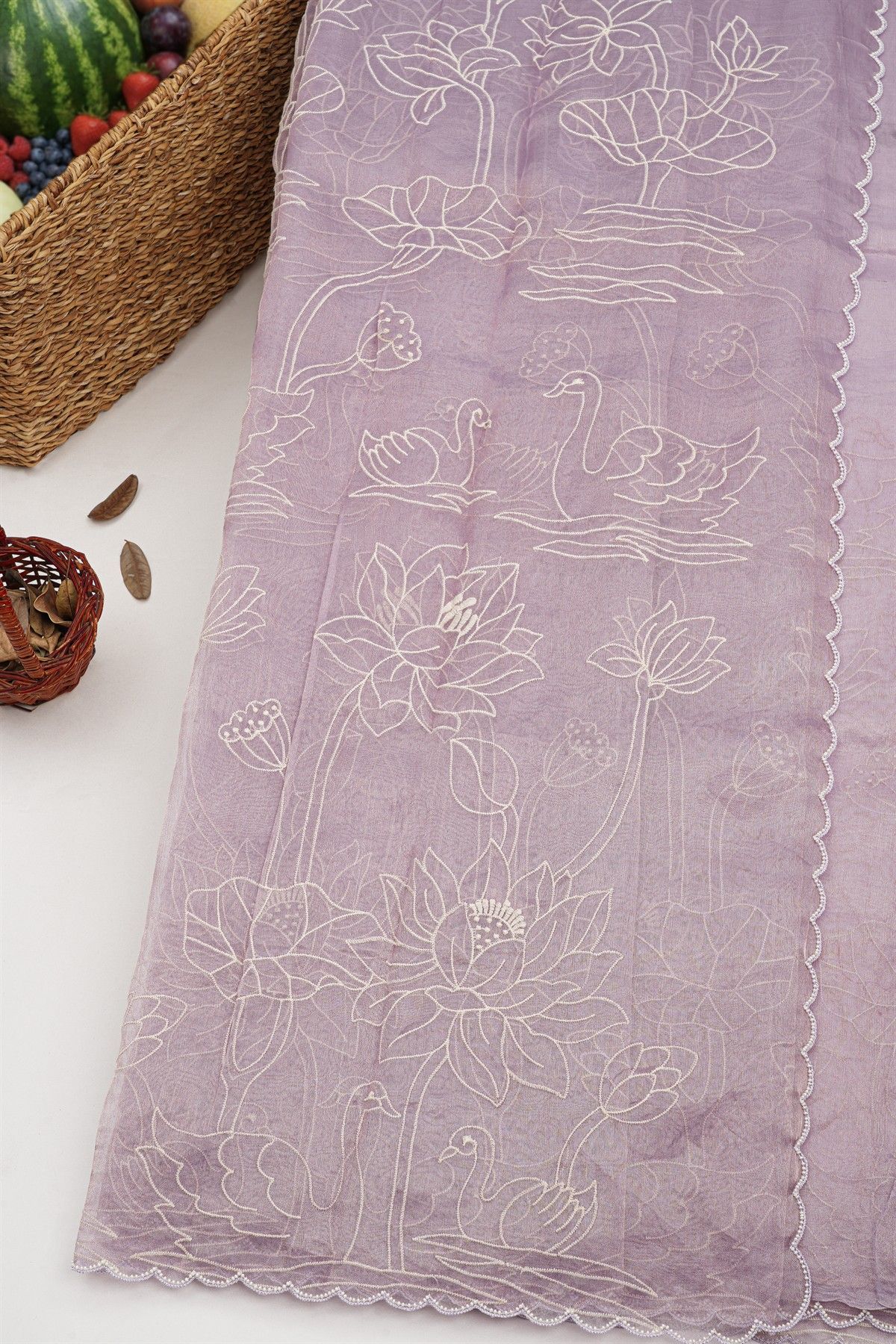 Designer Kora Lavender Saree