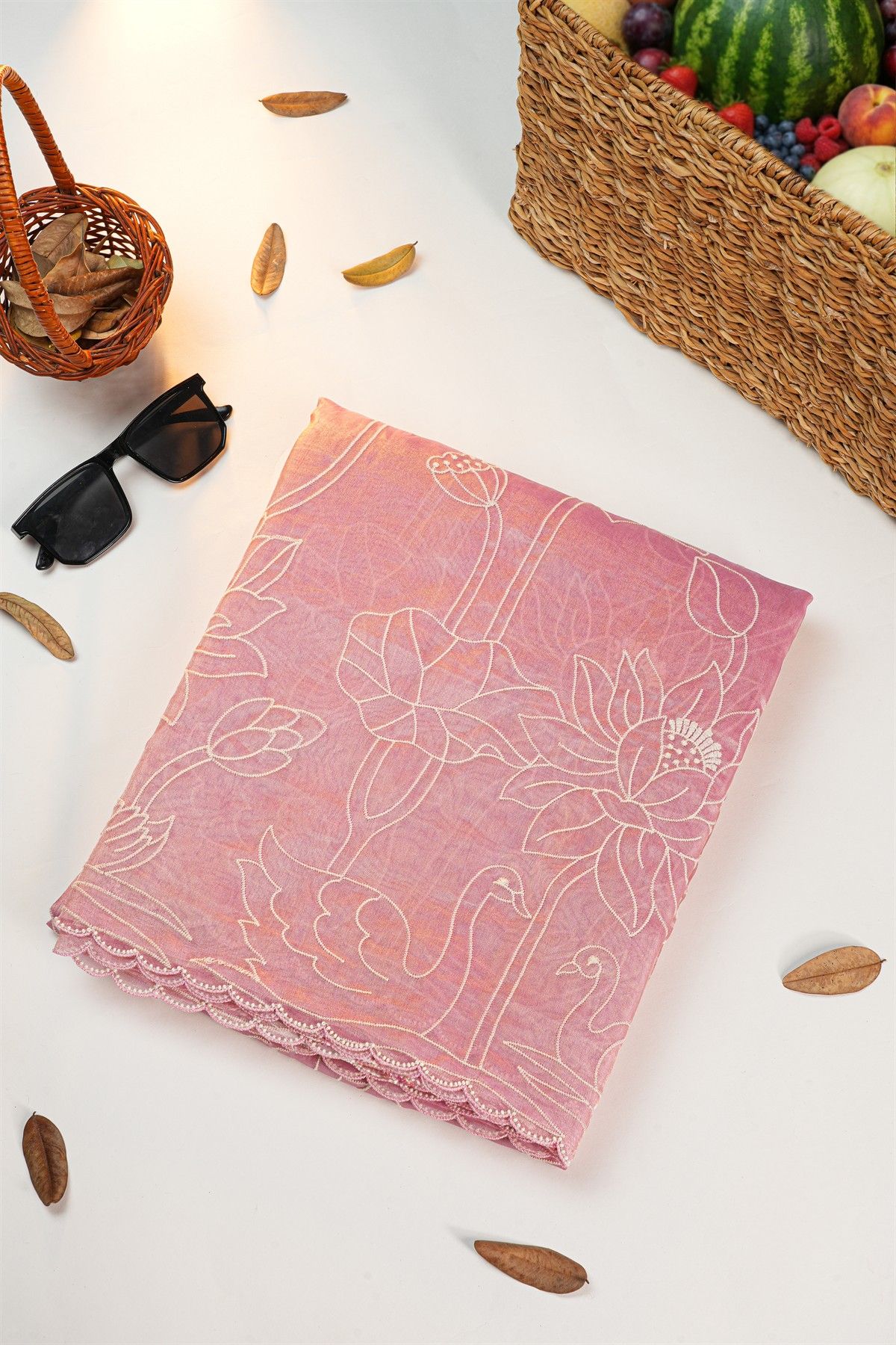 Designer Kora Pink Saree