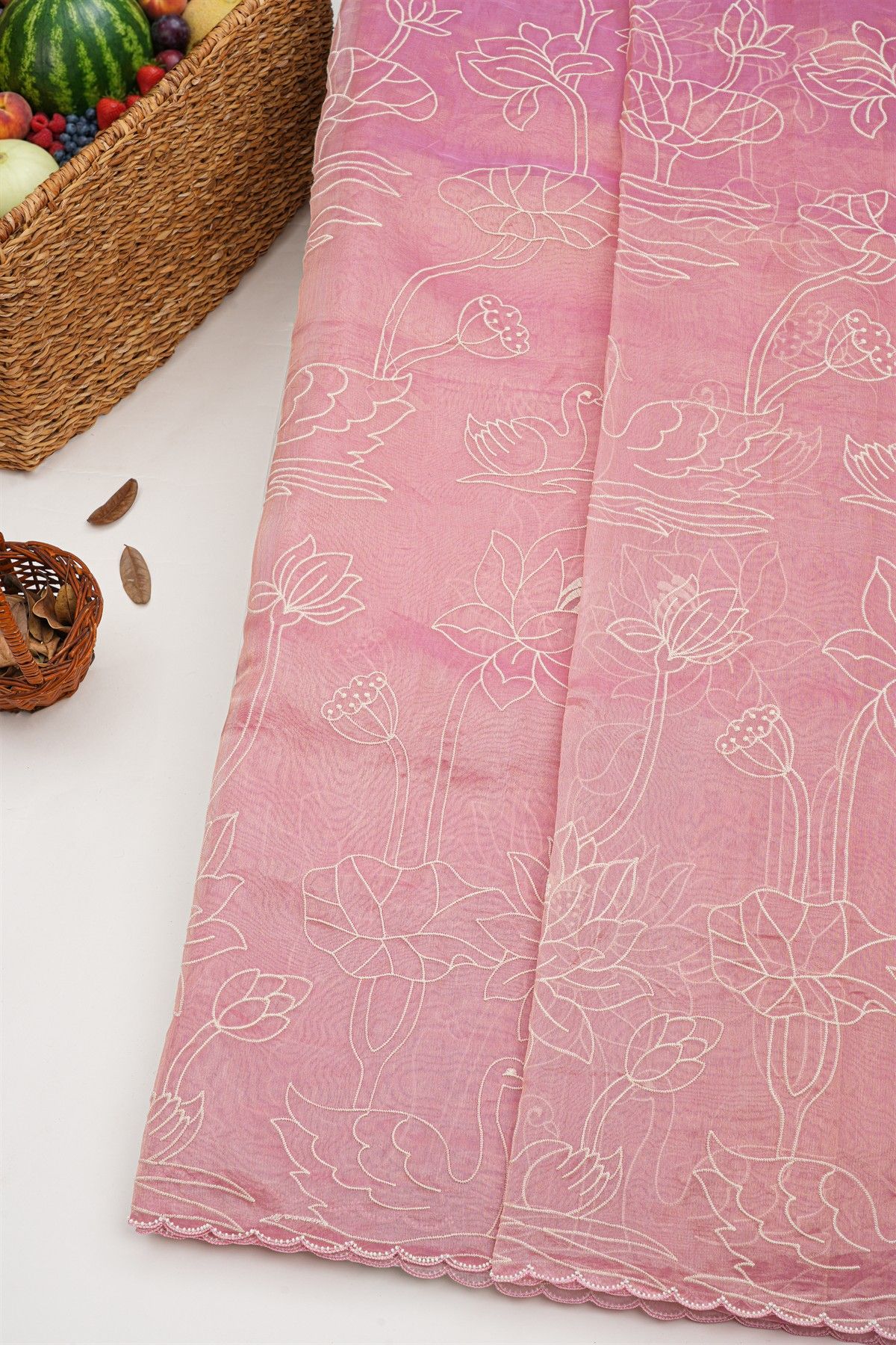 Designer Kora Pink Saree