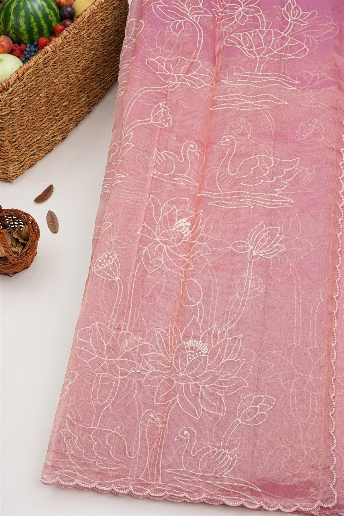 Designer Kora Pink Saree