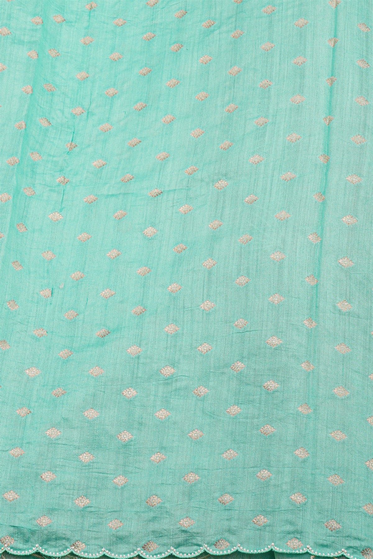 Designer Kora Sky Blue Saree