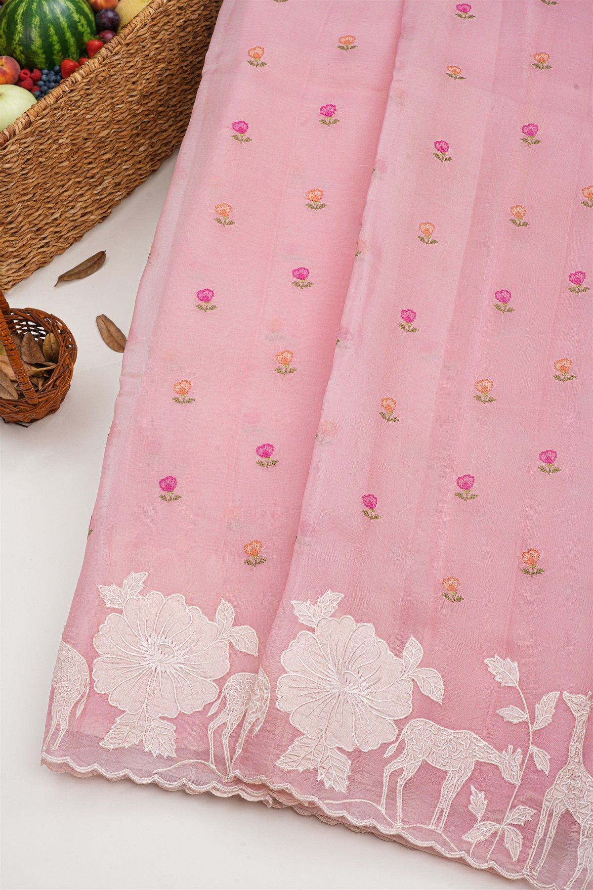 Designer Kora Pink Saree