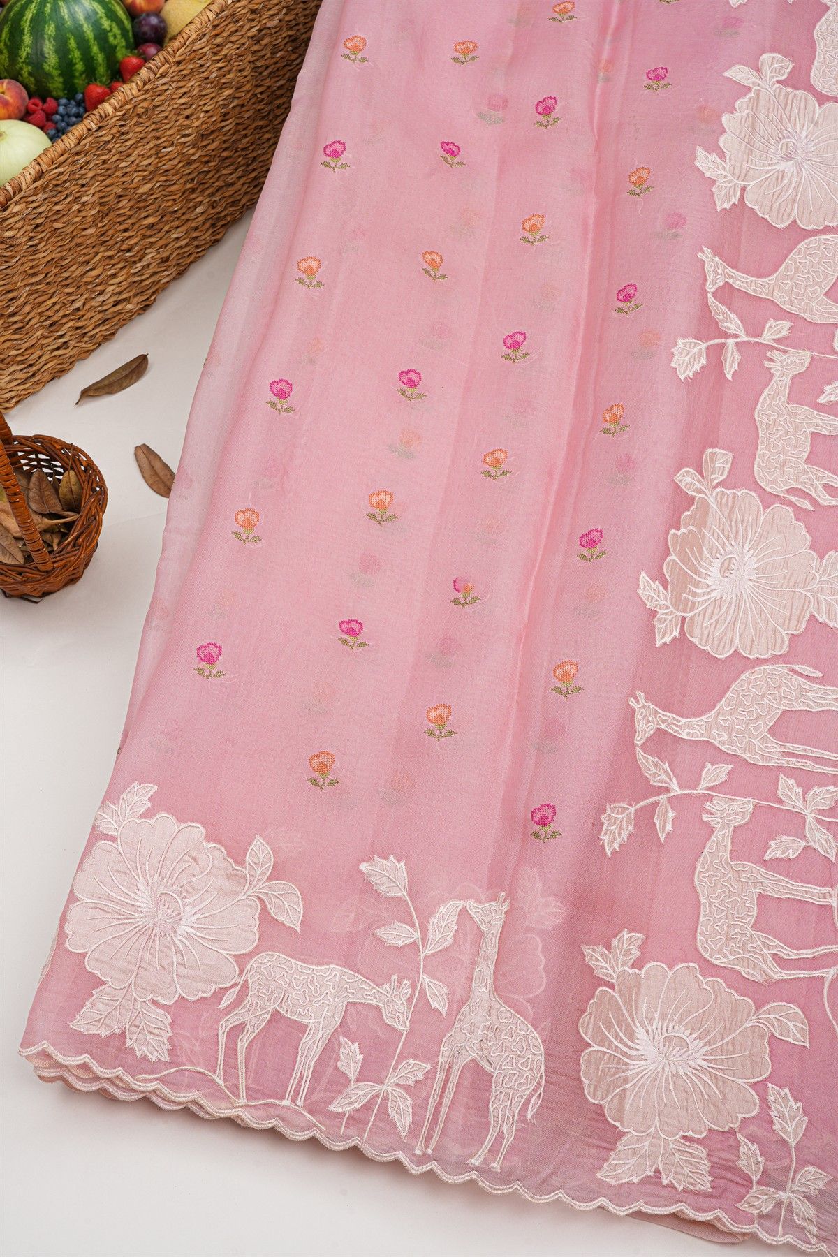 Designer Kora Pink Saree