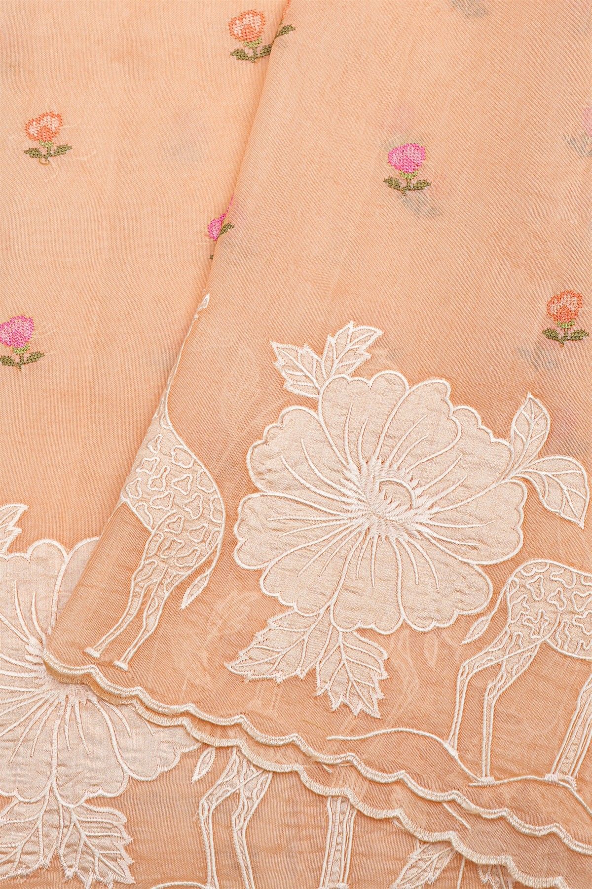 Designer Kora Peach Saree