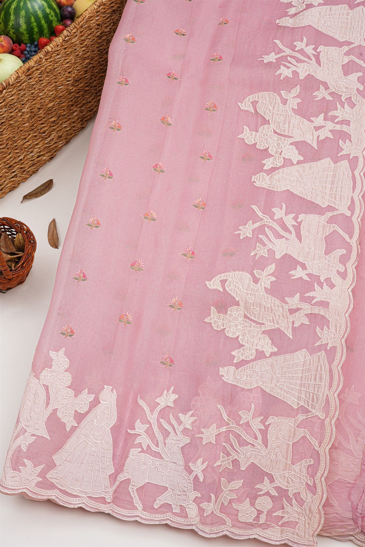Designer Kora Pink Saree