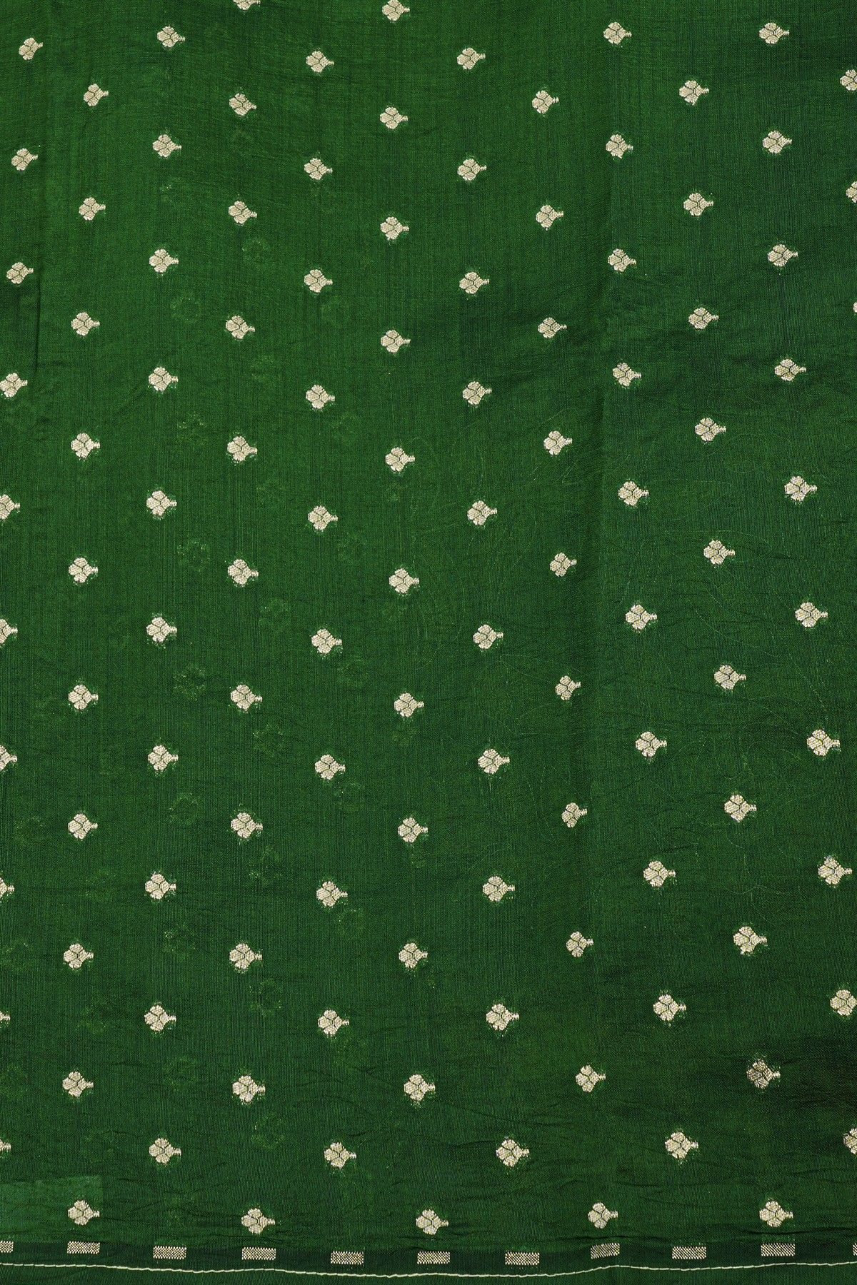 Designer Kora Bottle Green Saree