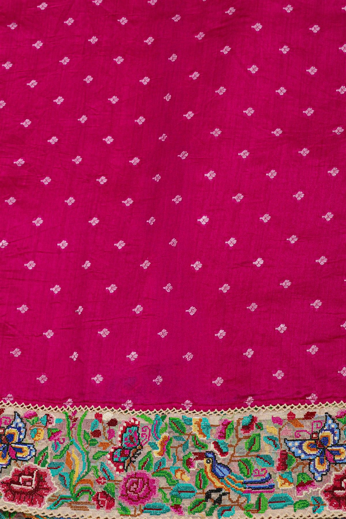 Designer Kora Magenta Saree