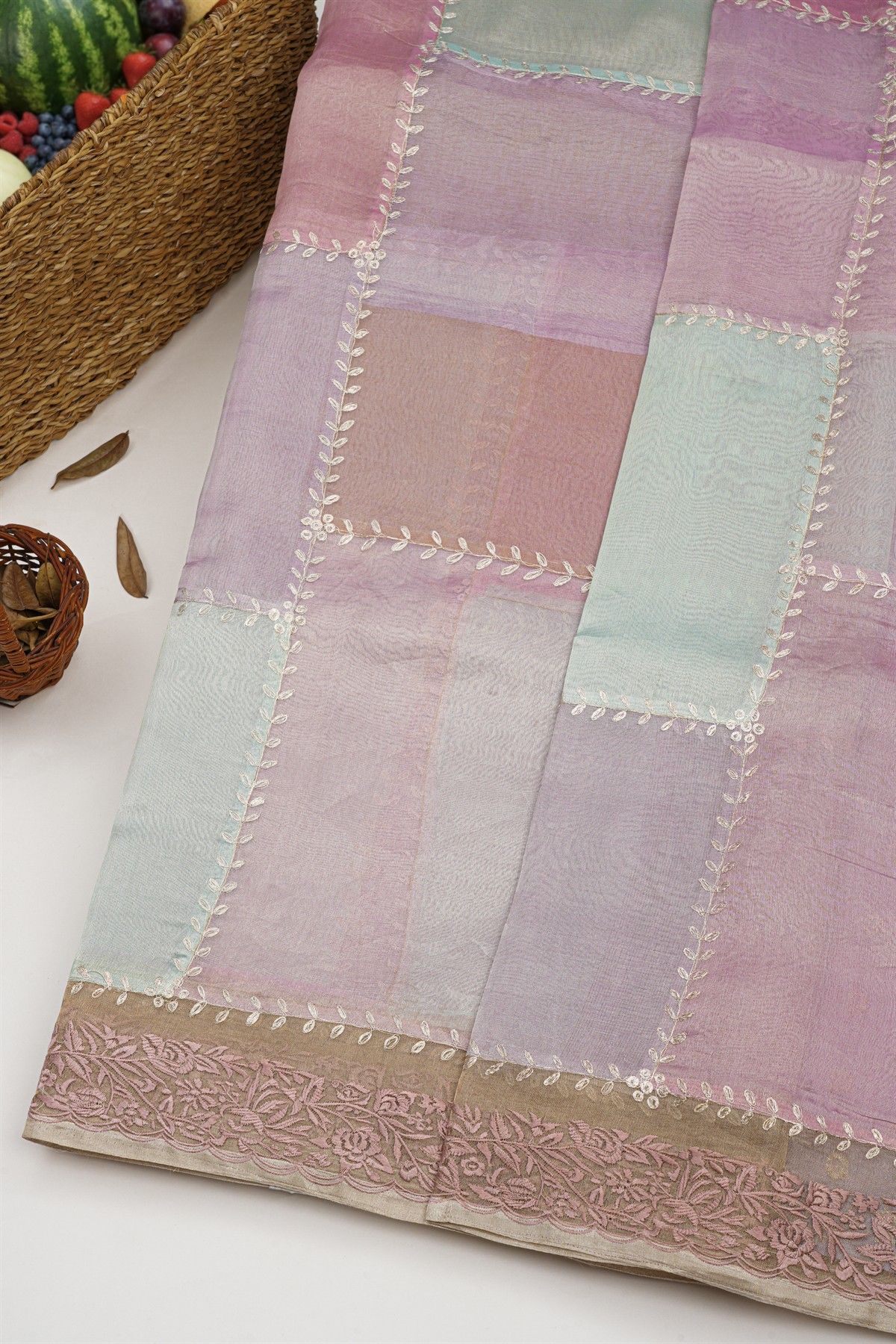 Designer Kora Multi-Colour Saree