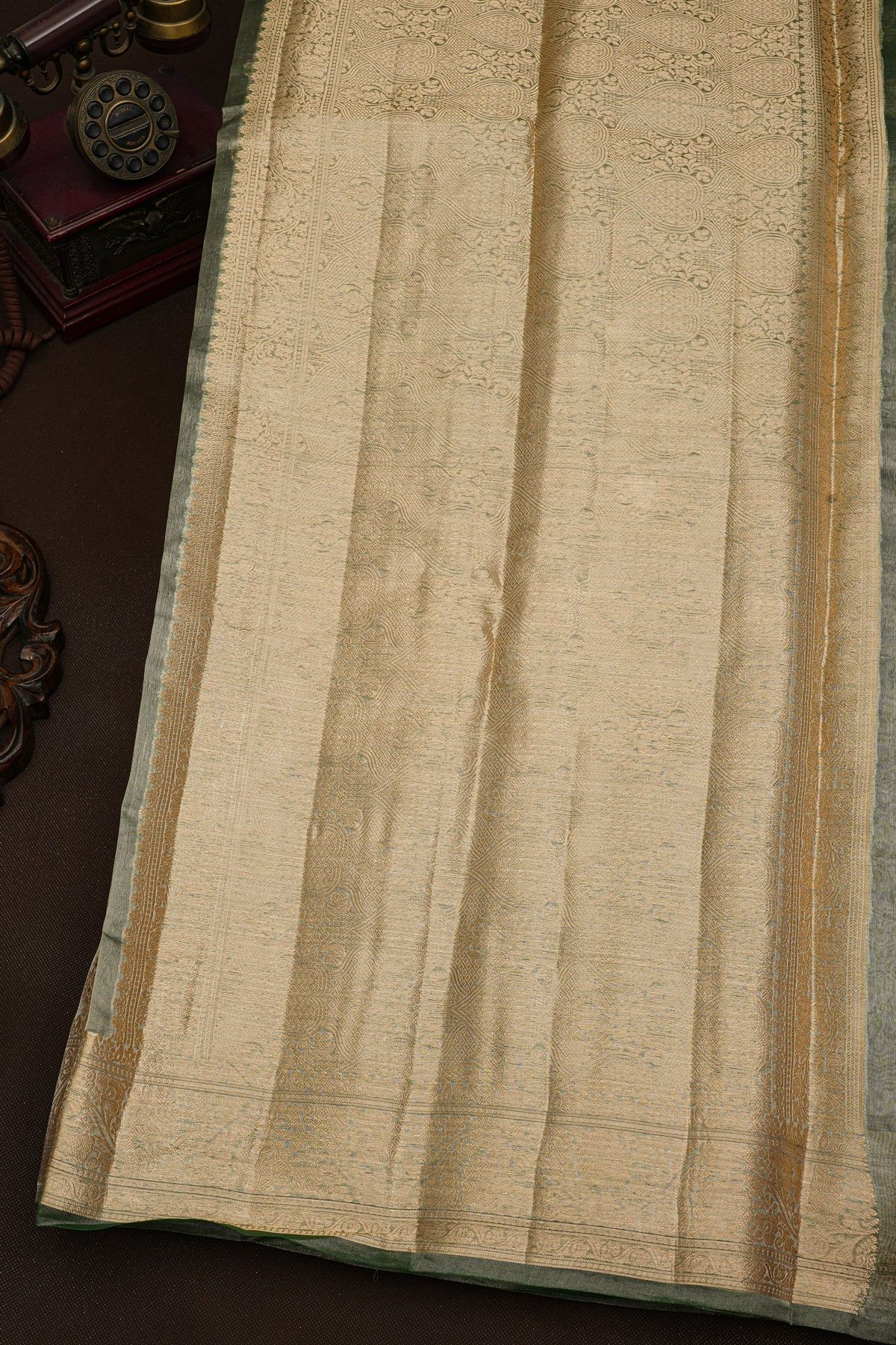 Fancy Kora Light Green Saree