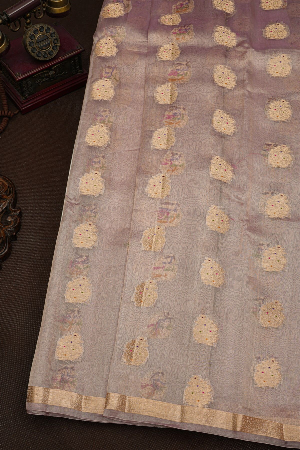 Fancy Kora Grey Saree
