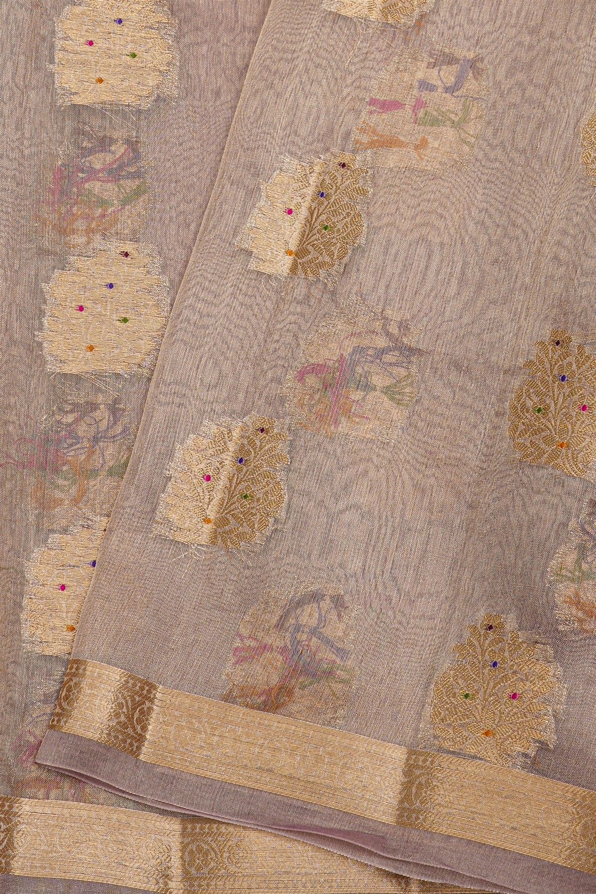Fancy Kora Grey Saree