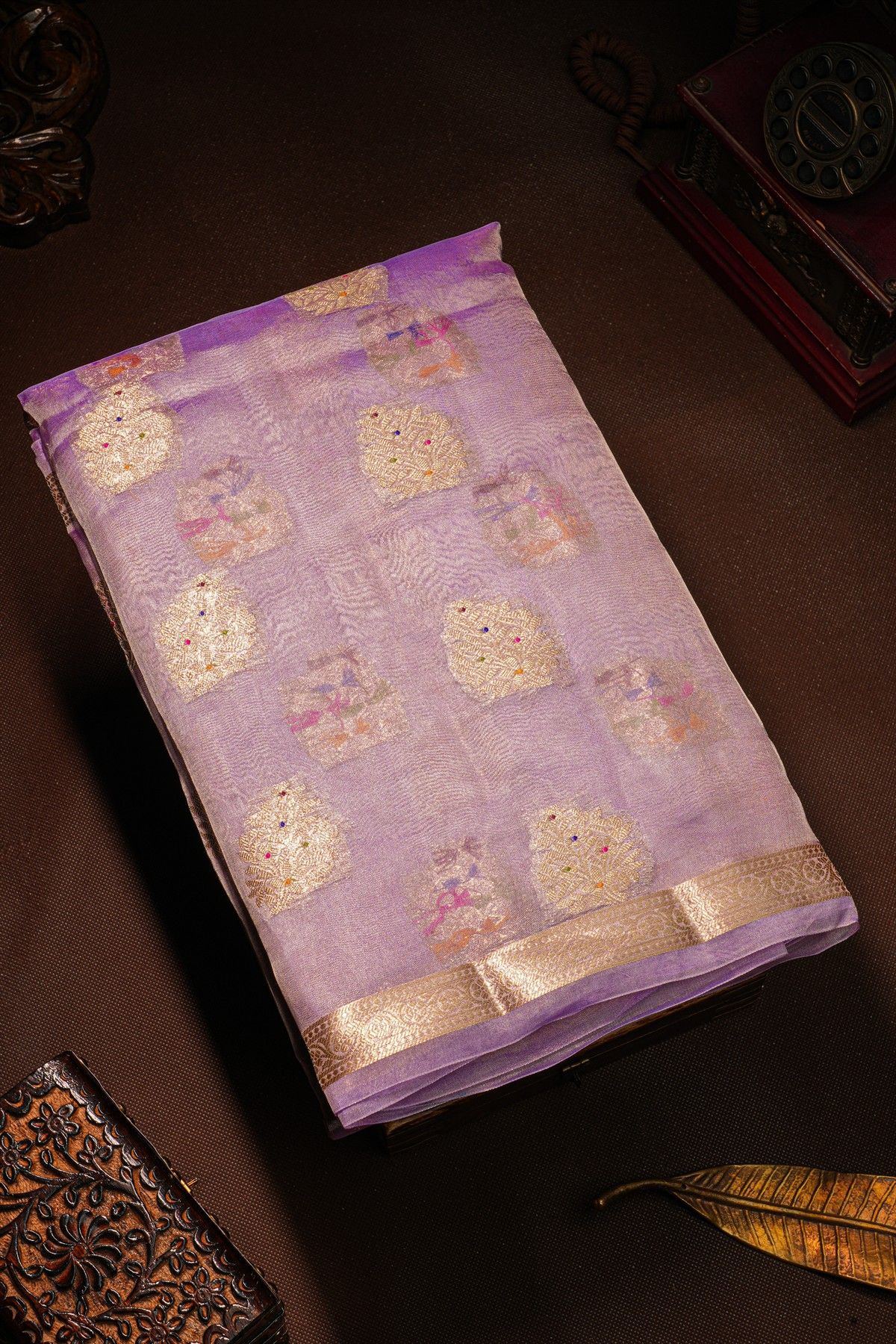Fancy Kora Lavender Saree